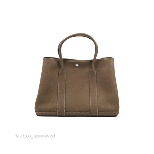 Hermes Garden Party 36 Etoupe Negonda Silver Hardware