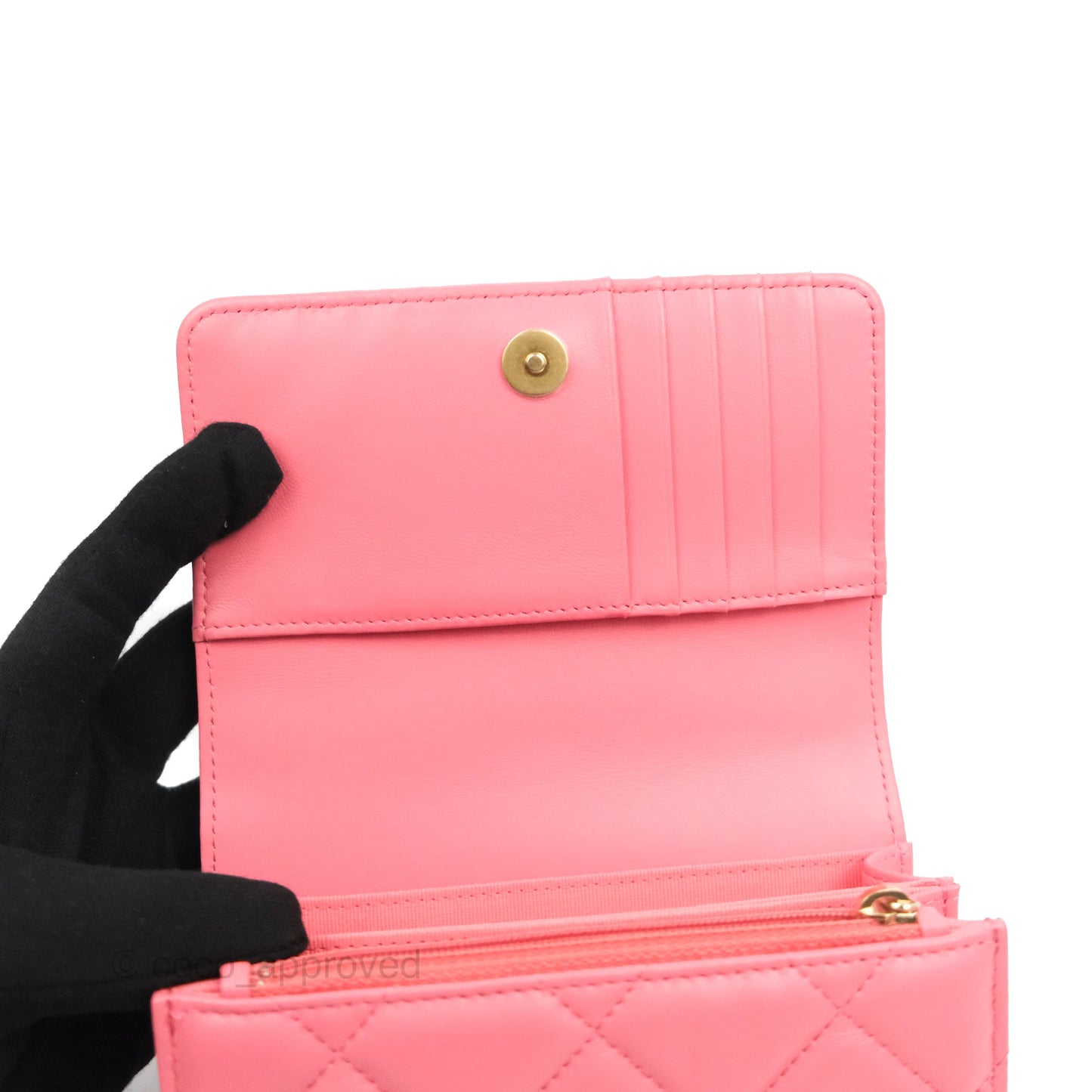 Chanel Enamel Quilted Pending CC Mini WOC Pink Lambskin Aged Gold Hardware 22P