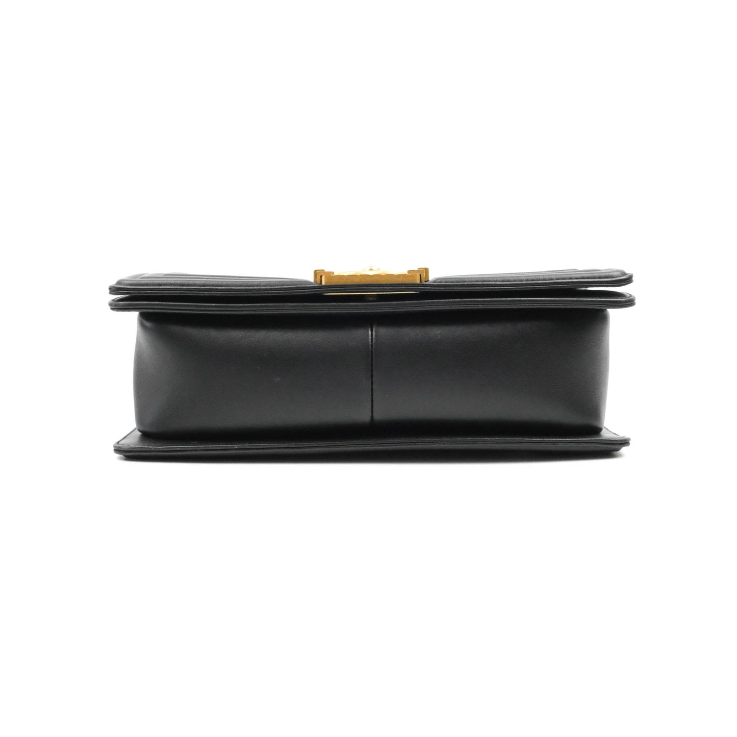 Chanel Quilted Medium Boy with Logo Handle Black Calfskin 2021 Cruise