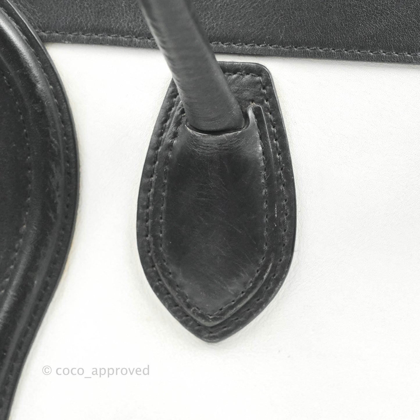 Celine Mini Luggage Bag Black/White/Brown Calfskin