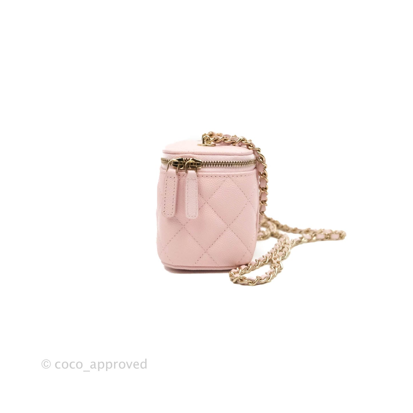 Chanel Mini Vanity With Chain Pink Caviar Gold Hardware