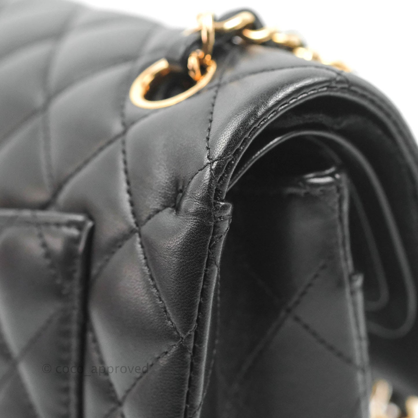 Chanel Small Classic Quilted Flap Black Lambskin Rose Gold Hardware
