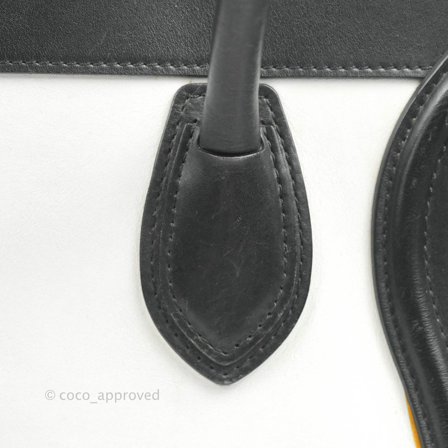 Celine Mini Luggage Bag Black/White/Brown Calfskin