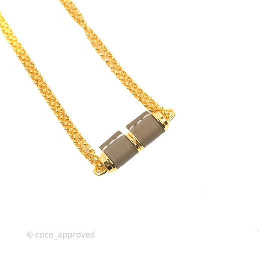 Hermes Charnière Pendent Small Model Etoupe Gold Hardware
