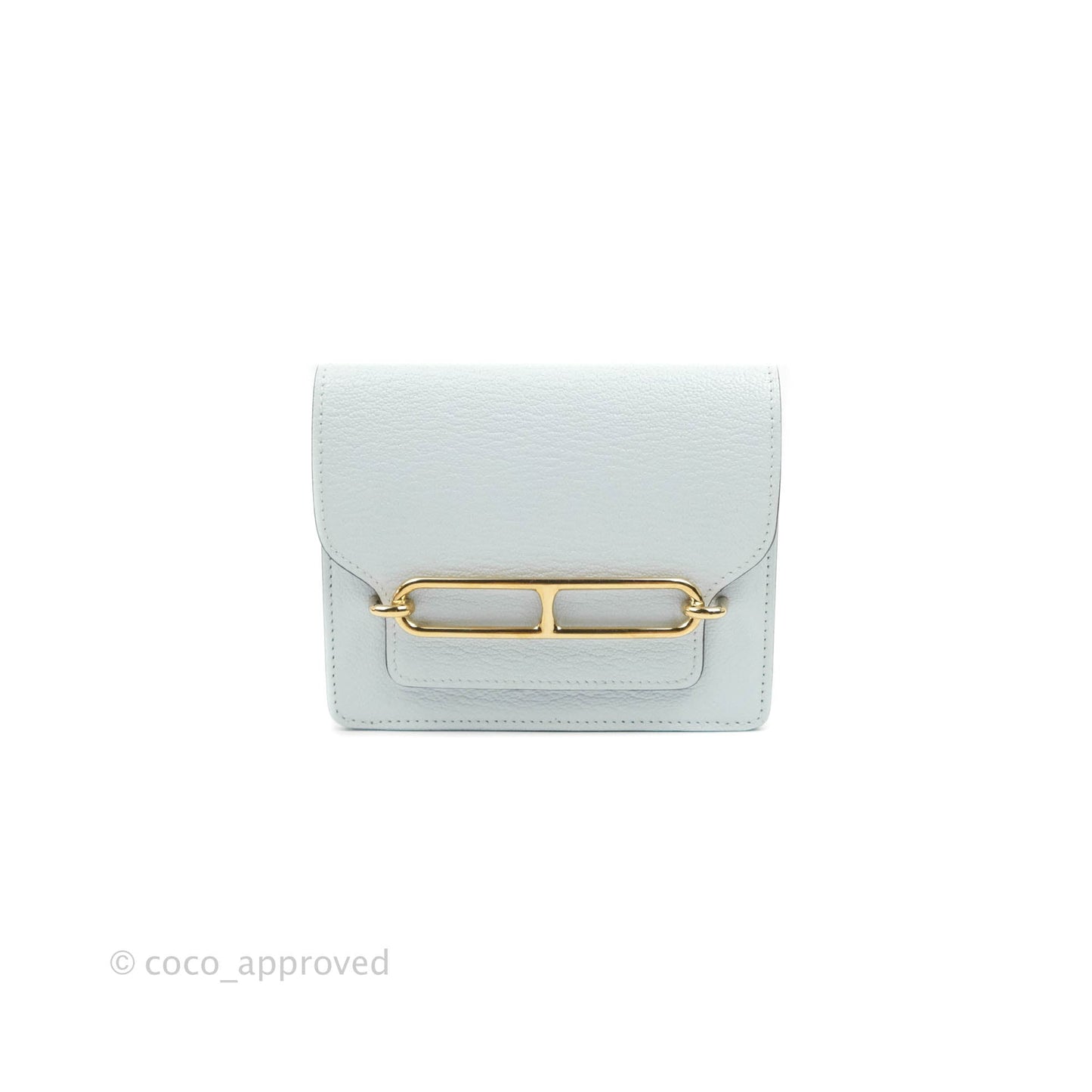 Hermès Roulis Slim Wallet Bleu Brume Gold Hardware