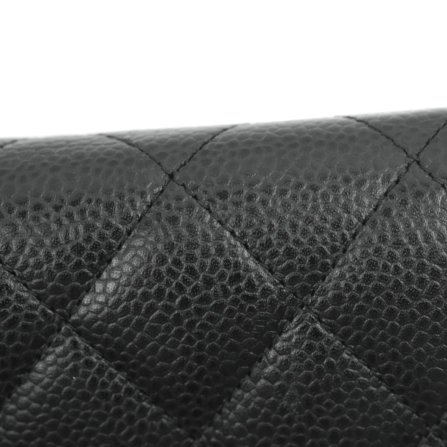 Chanel Black Caviar Quilted Large Classic Flap Wallet
