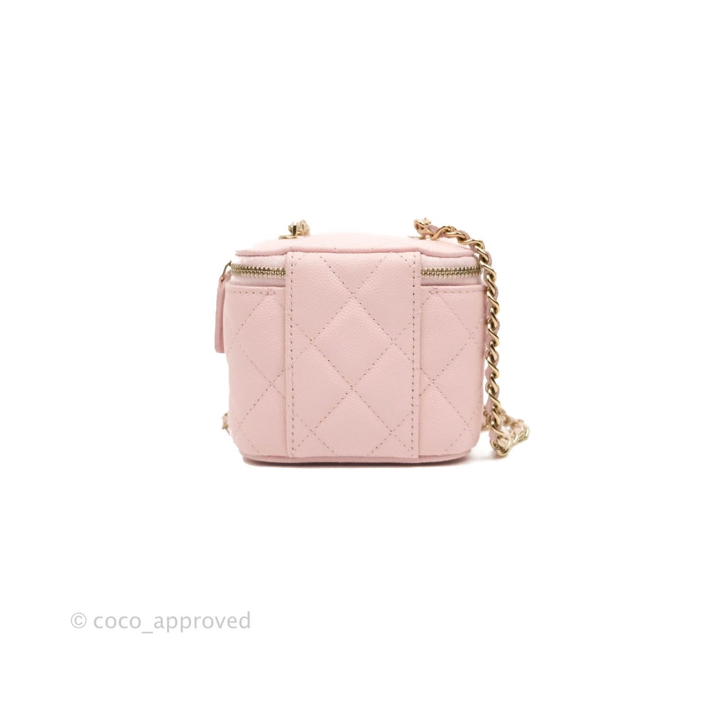 Chanel Mini Vanity With Chain Pink Caviar Gold Hardware