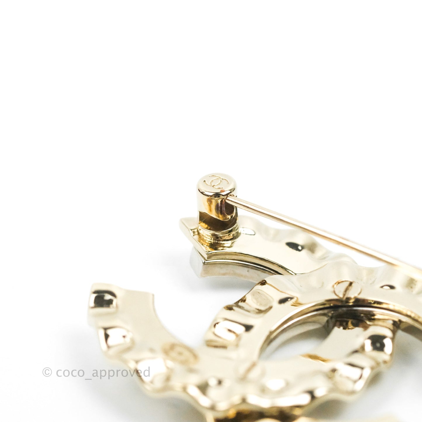 Chanel CC Crystal Brooch Gold Tone 21A