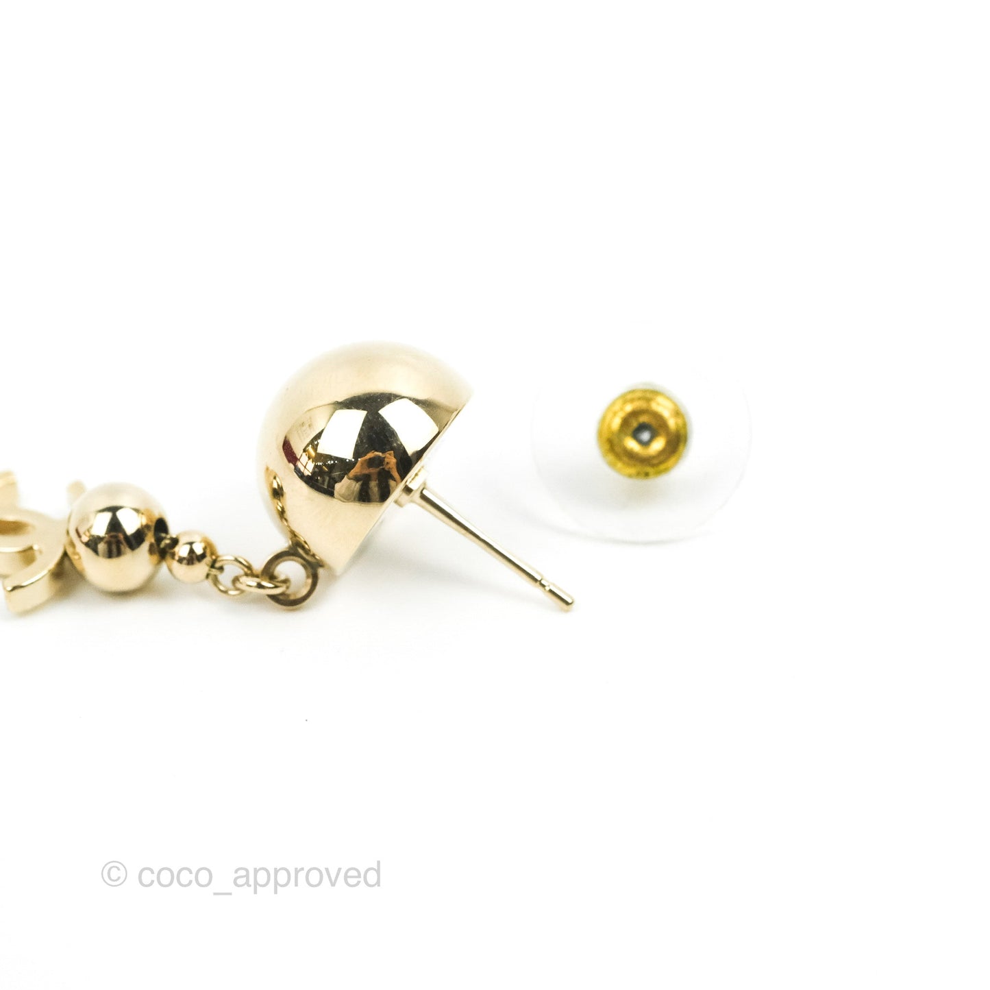 Chanel CC Drop Earrings Gold