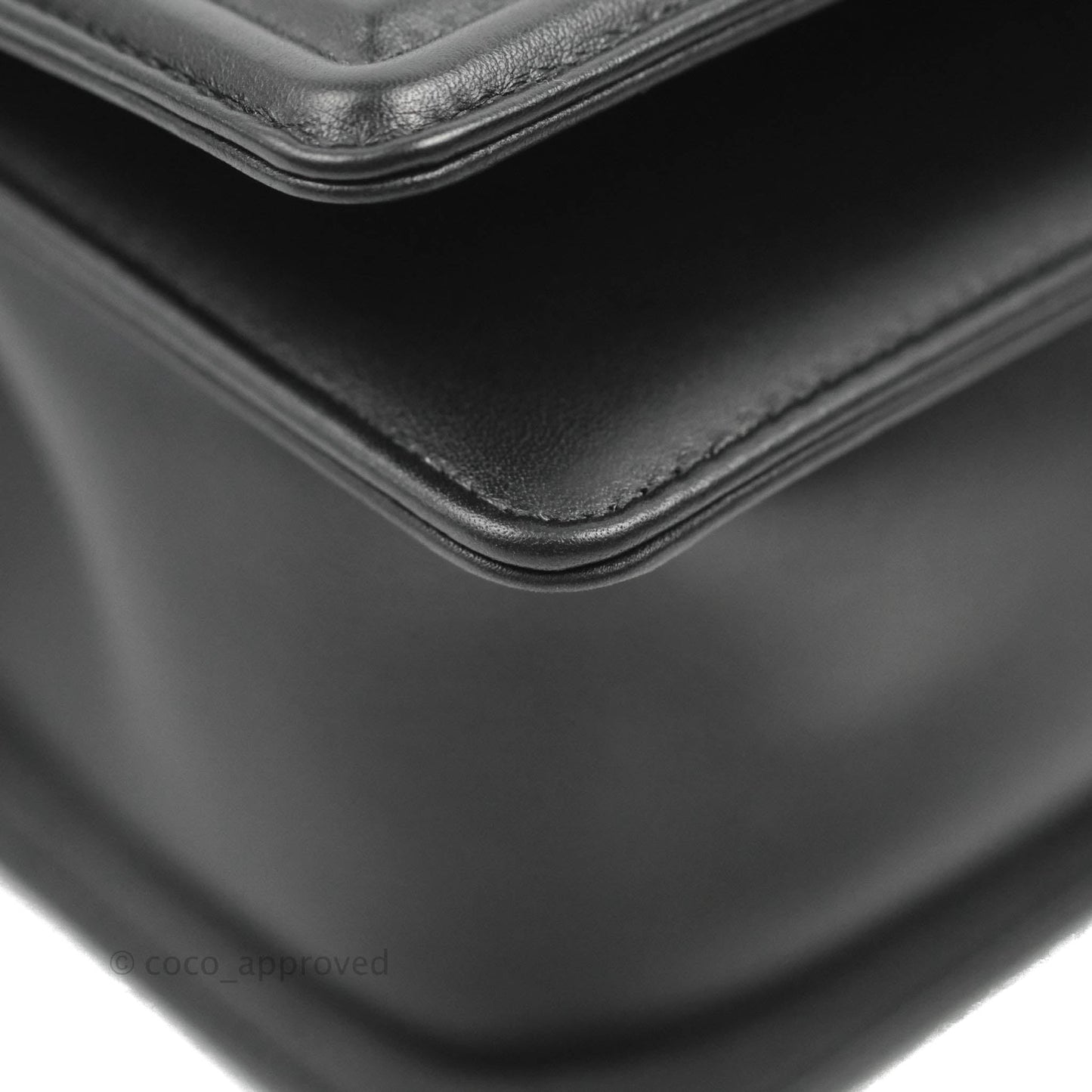 Chanel Quilted Medium Boy Black Calfskin Ruthenium Hardware