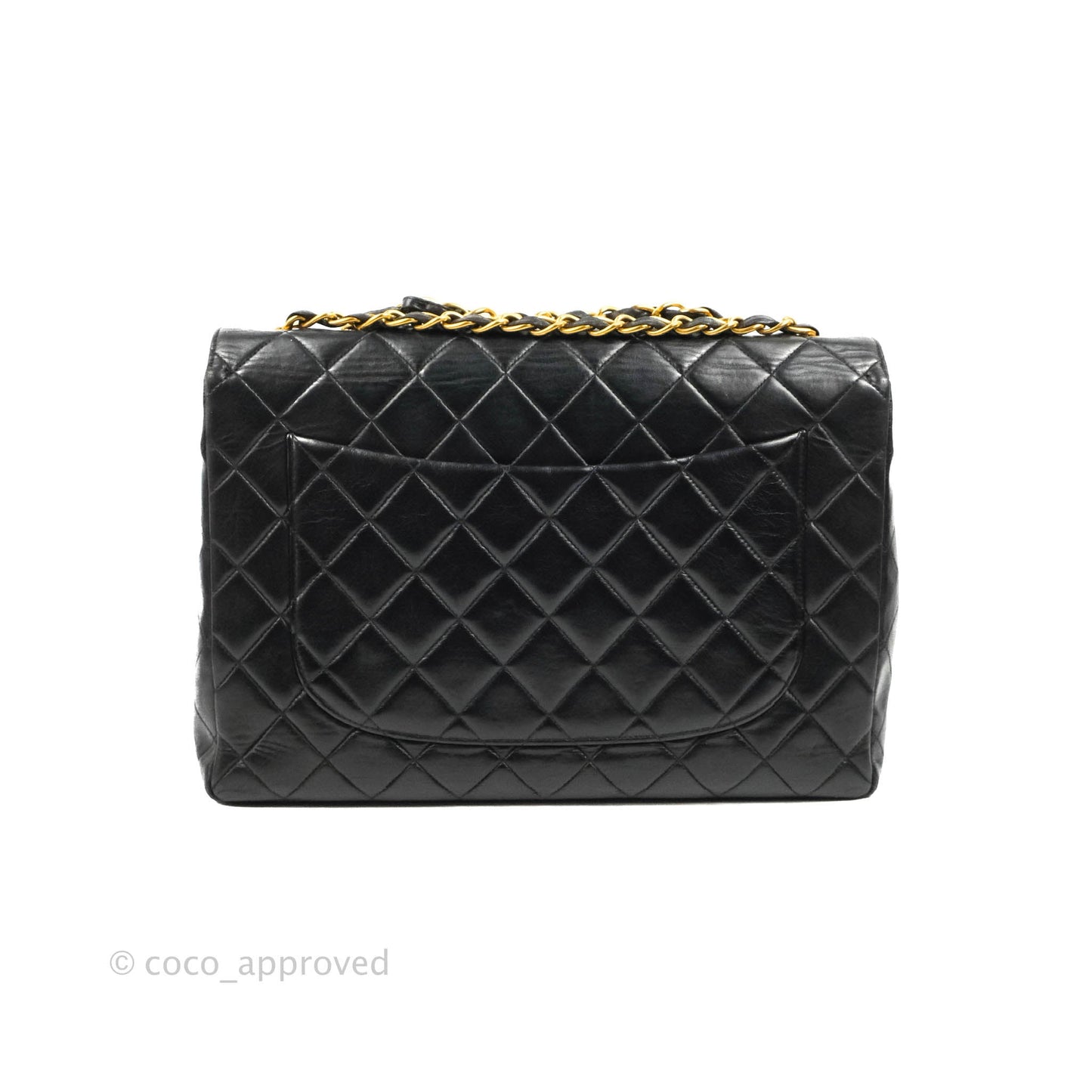 Chanel Vintage Jumbo Single Flap Black Lambskin 24K Gold Hardware