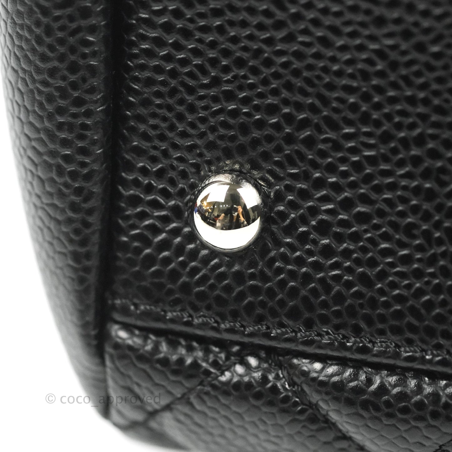 Chanel Quilted Large Just Mademoiselle Black Caviar Silver Hardware