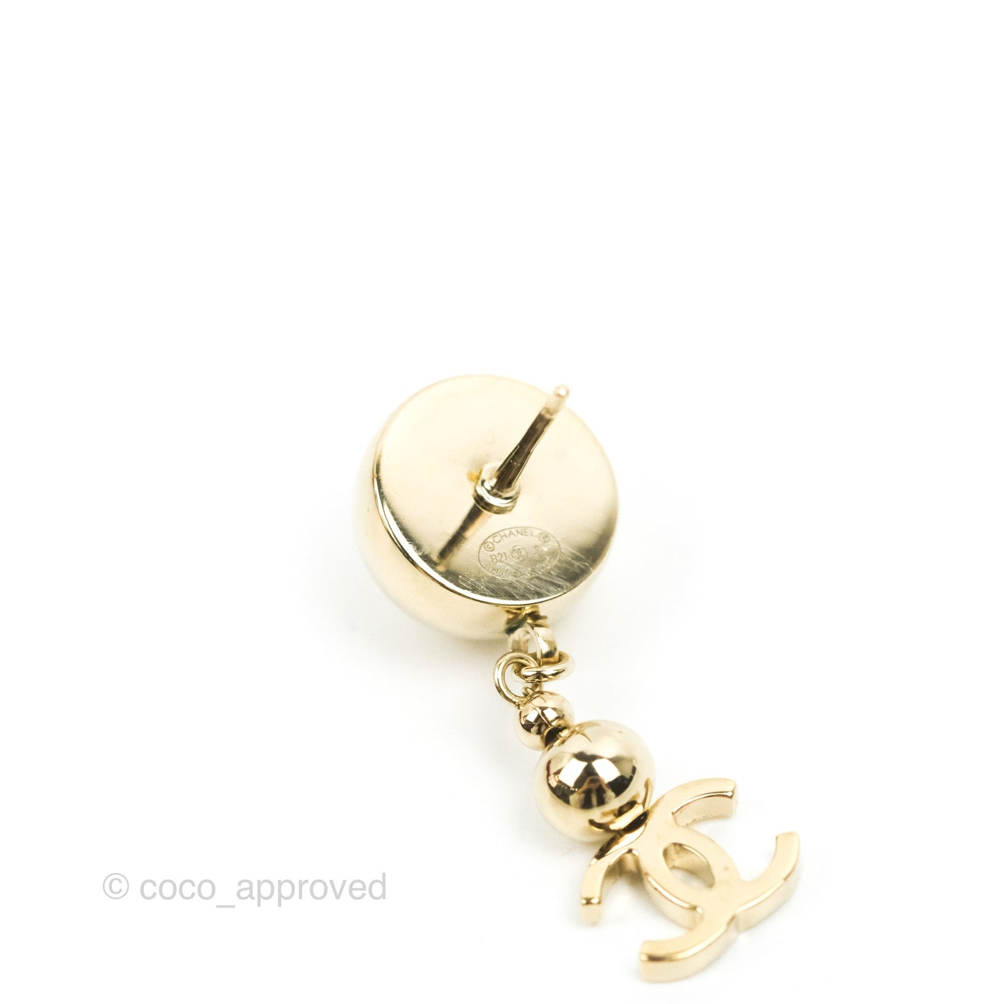 Chanel CC Drop Earrings Gold