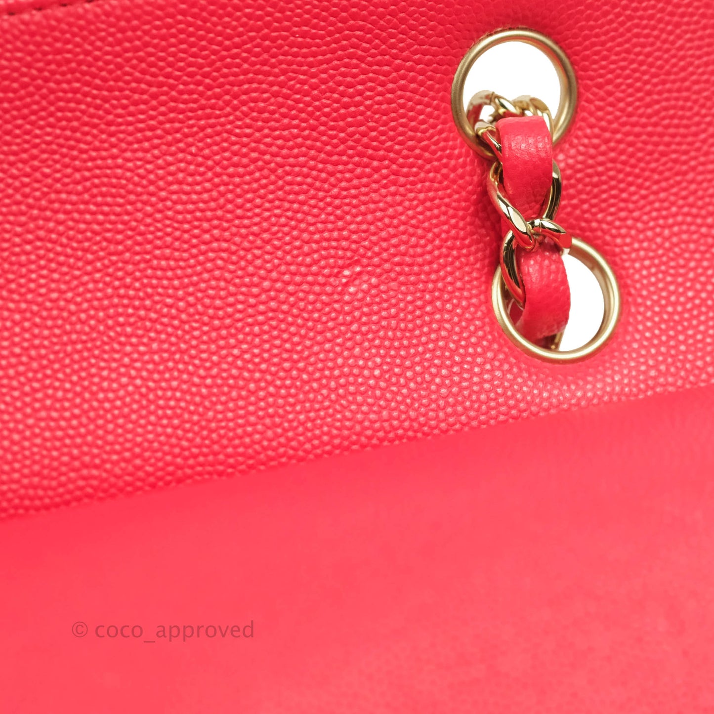 Chanel Medium M/L Classic Quilted Flap Red Caviar Gold Hardware 21B