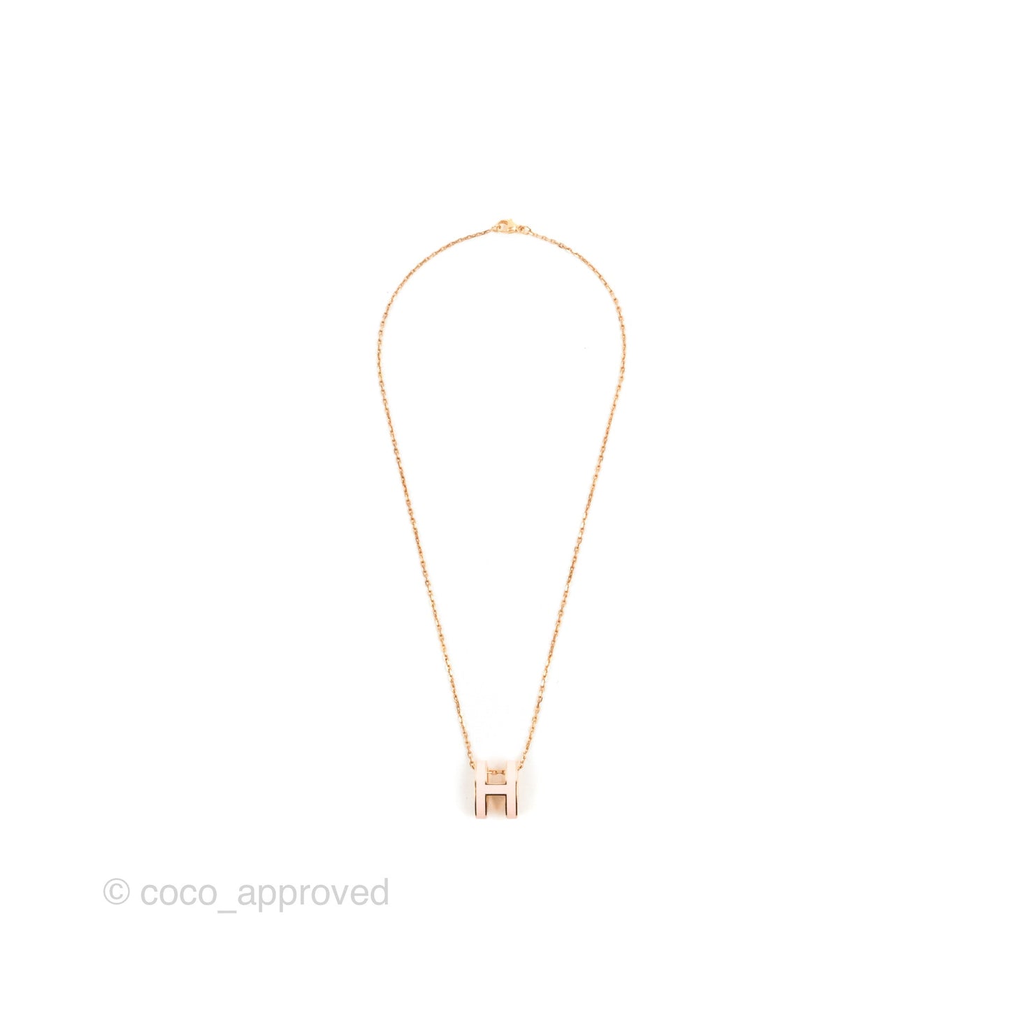 Hermès Pop H Pendant Necklace Rose Dragee Rose Gold Hardware