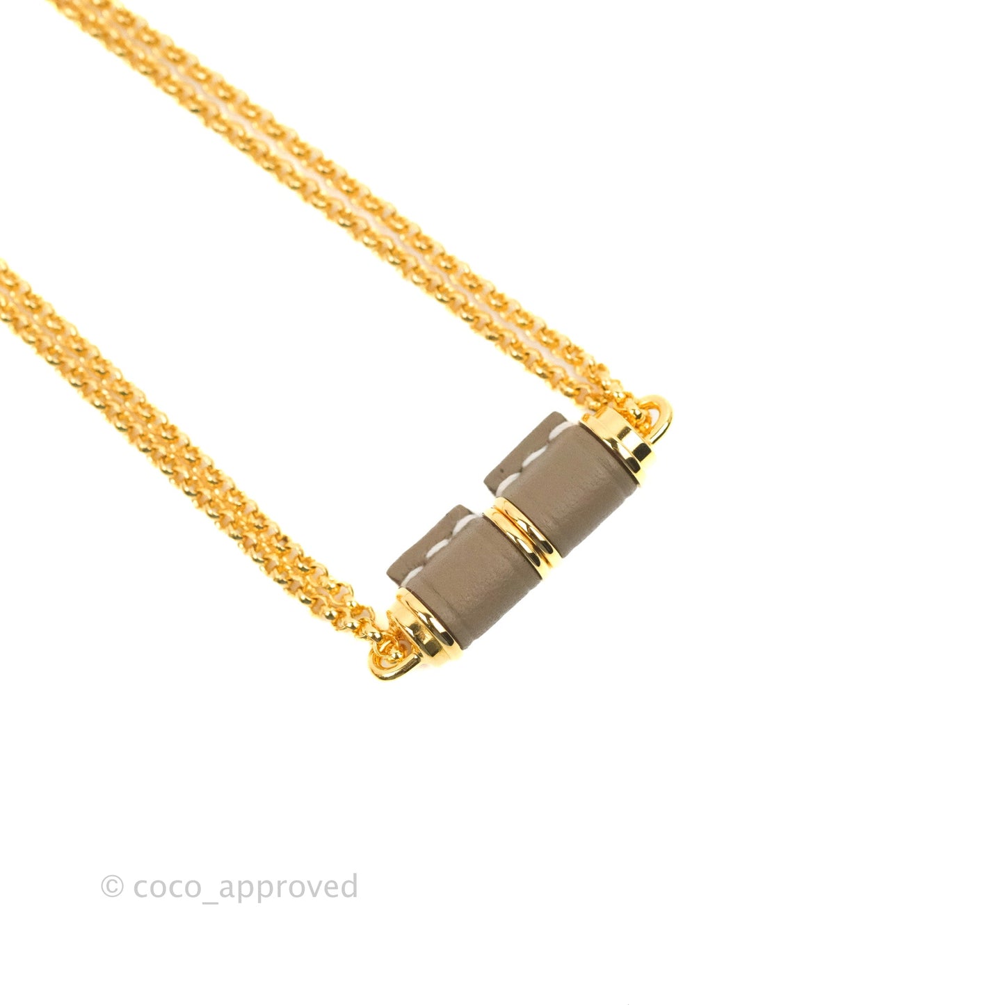 Hermes Charnière Pendent Small Model Etoupe Gold Hardware