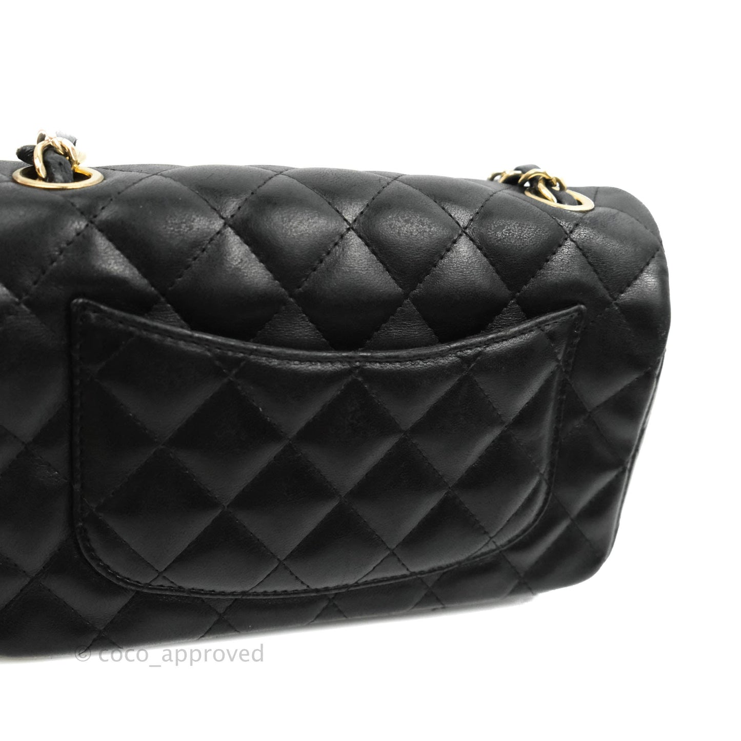 Chanel Mini Rectangular Flap Bag Valentine Limited Edition Black Lambskin Gold Hardware