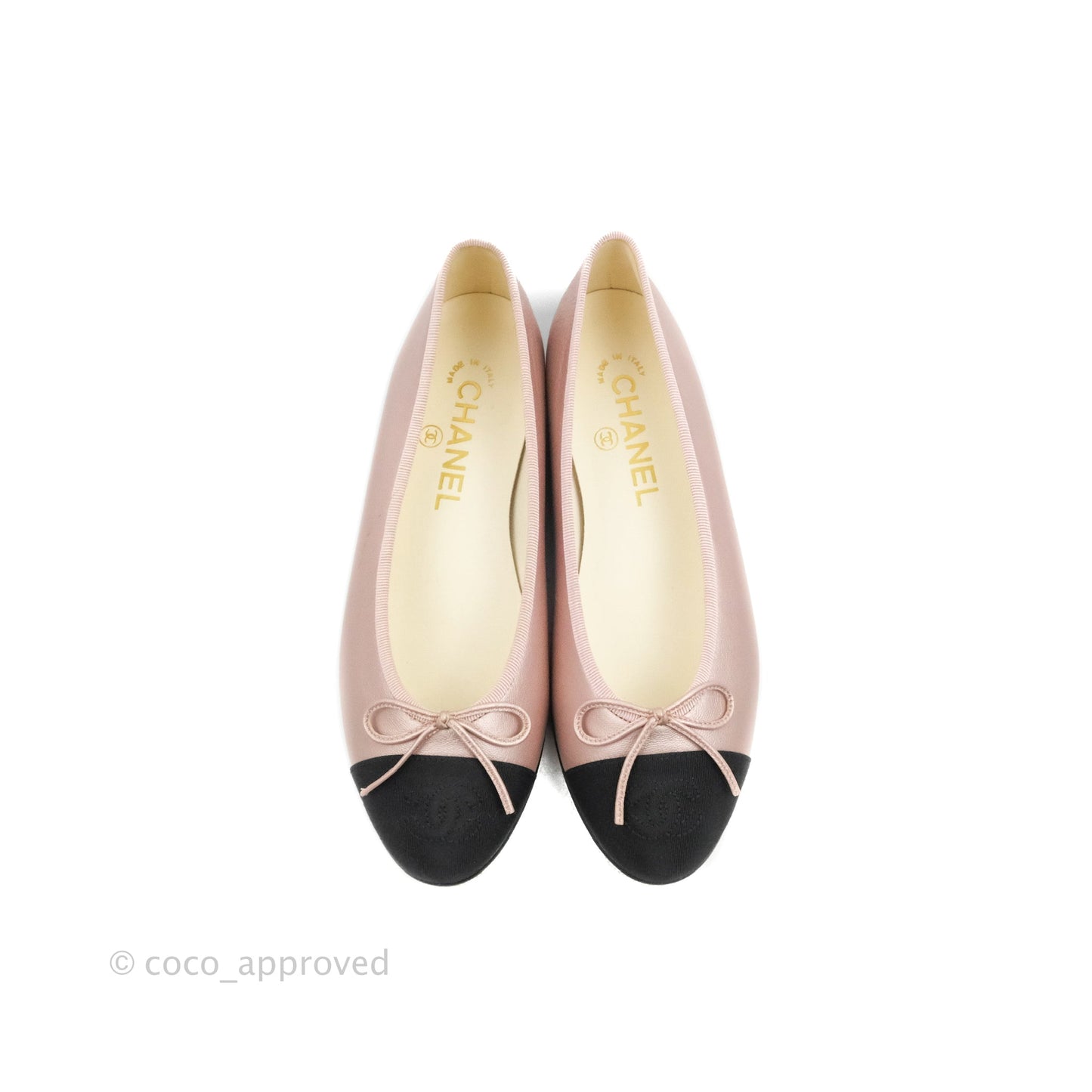 Chanel Ballerina Flats Pink Black Size 36