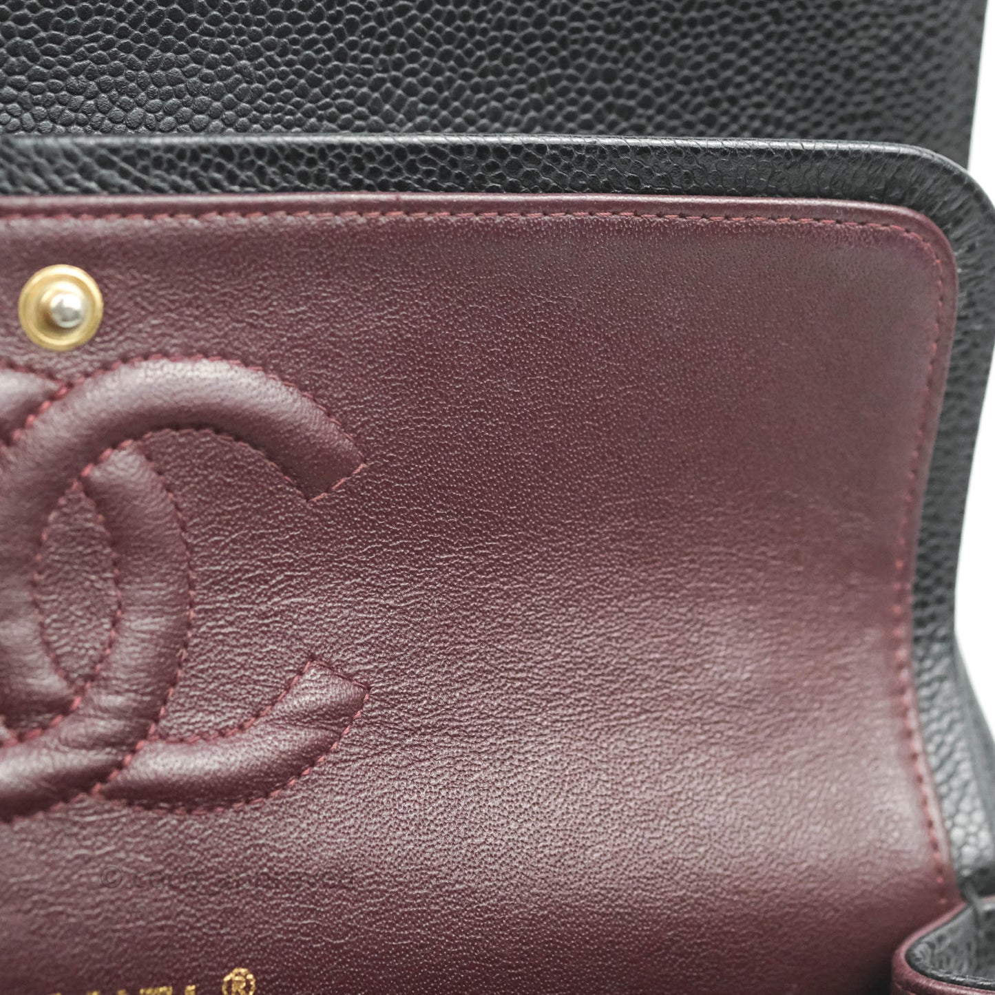 Chanel Classic M/L Medium Double Flap Black Caviar Gold Hardware