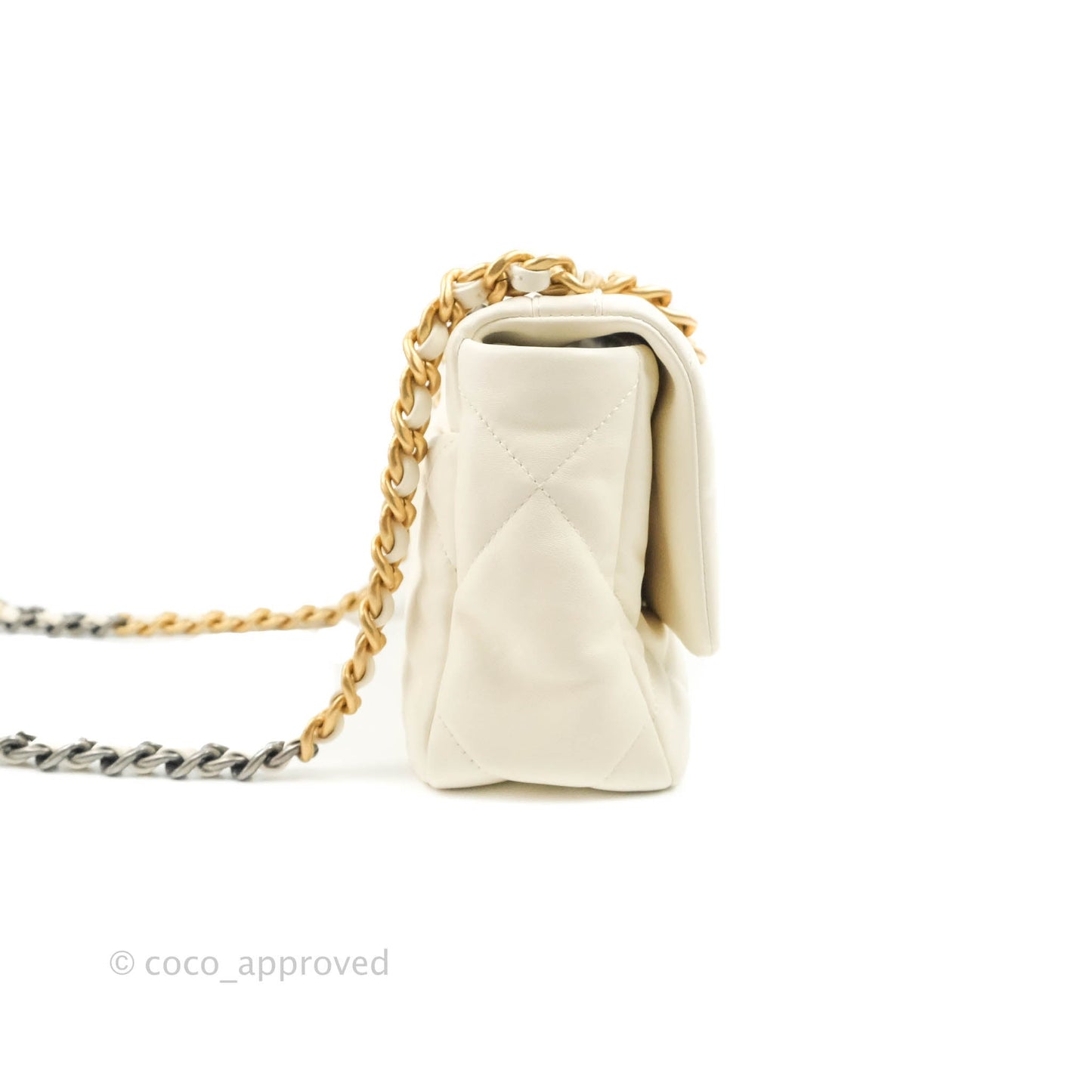 Chanel 19 Small White Mixed Hardware