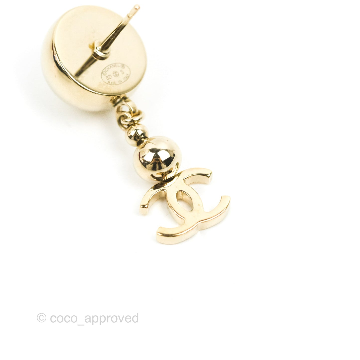 Chanel CC Drop Earrings Gold