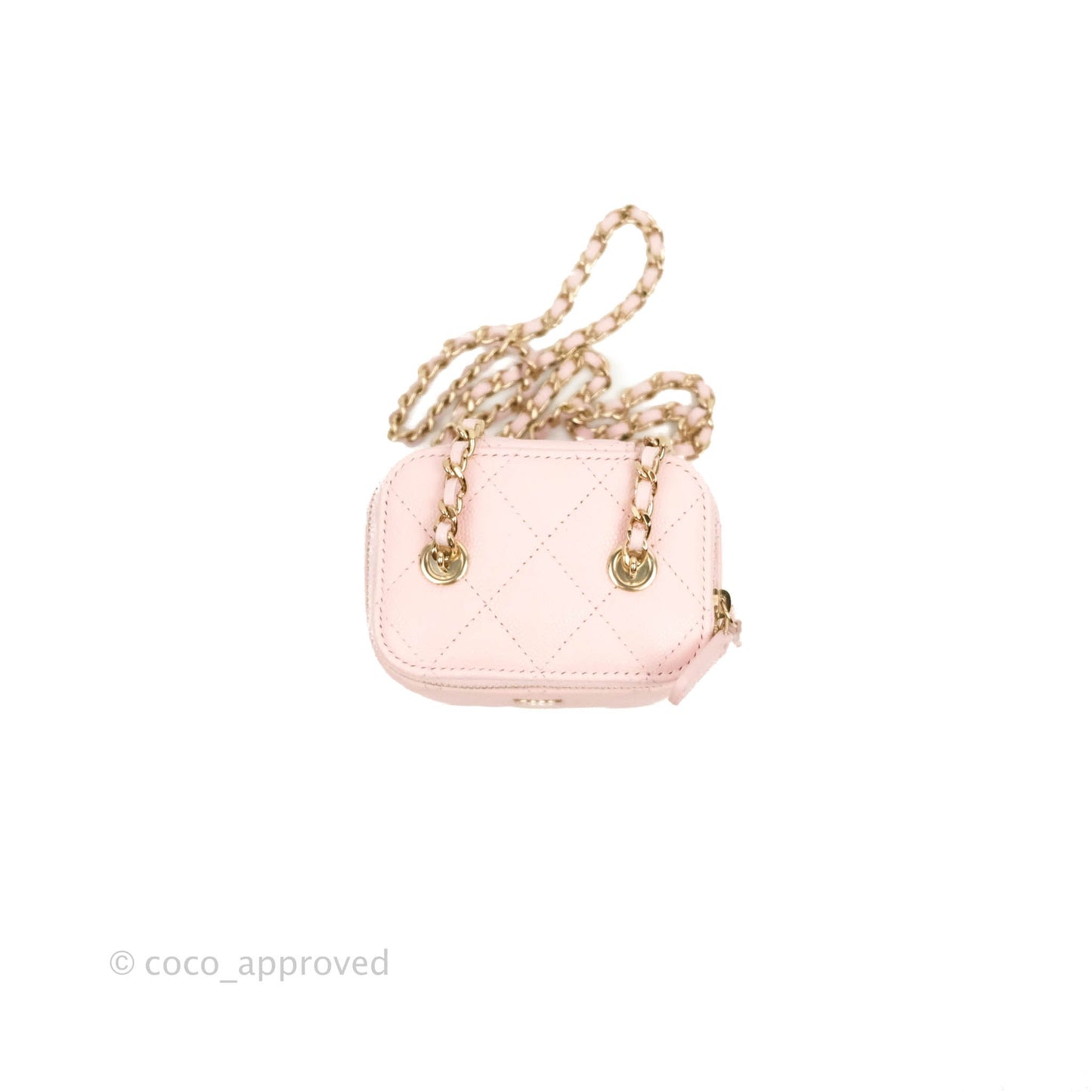 Chanel Mini Vanity With Chain Pink Caviar Gold Hardware