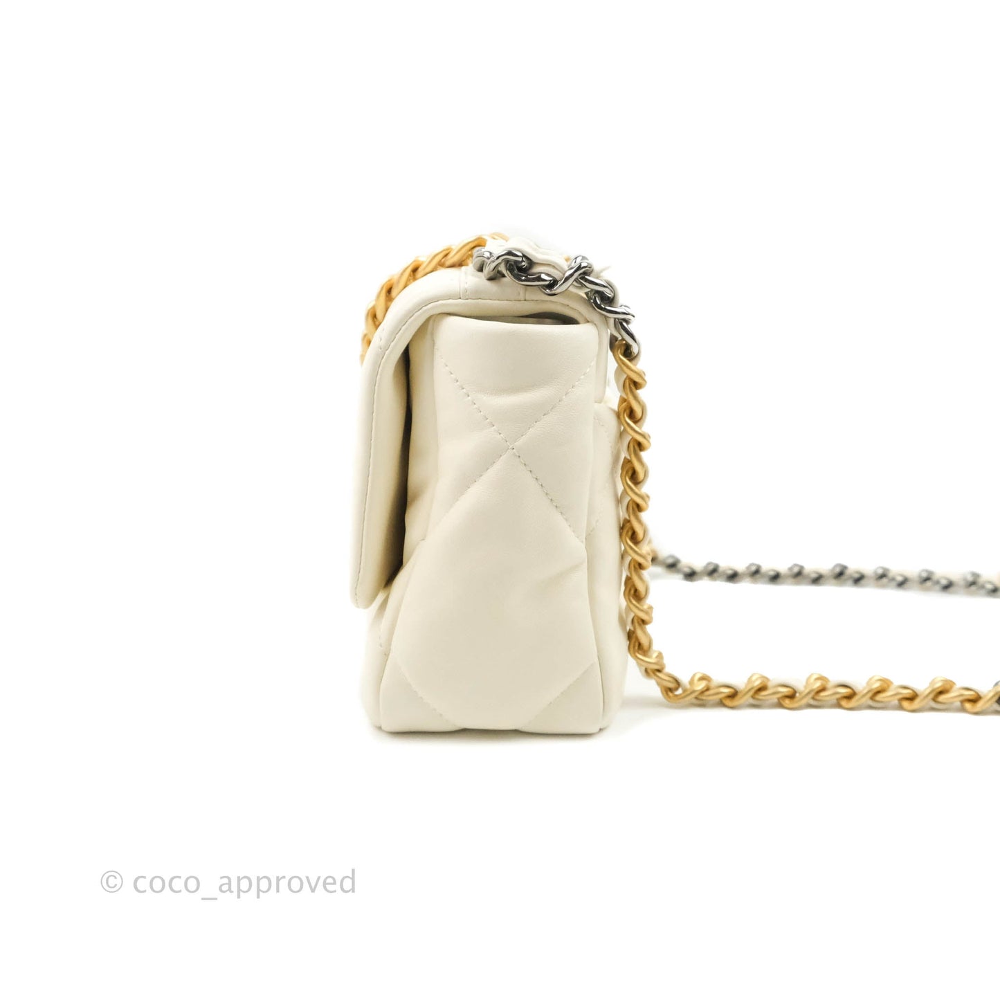 Chanel 19 Small White Mixed Hardware