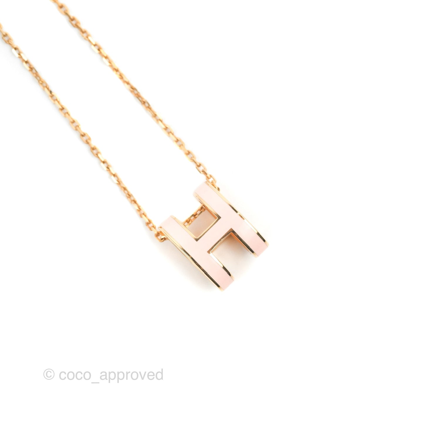 Hermès Pop H Pendant Necklace Rose Dragee Rose Gold Hardware