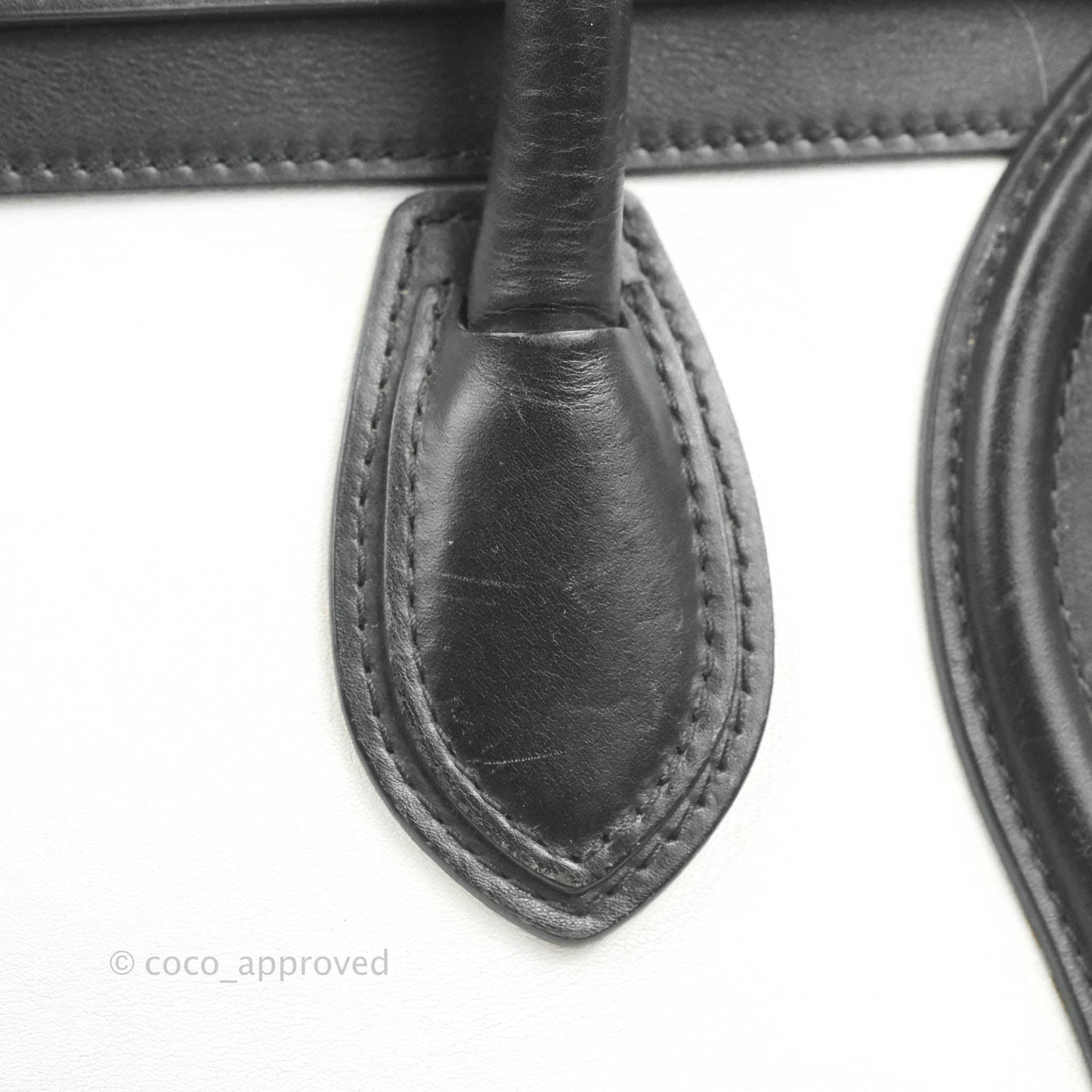 Celine Mini Luggage Bag Black/White/Brown Calfskin