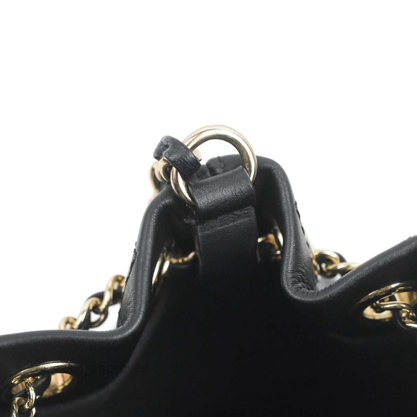 Chanel Mini CC Drawstring Bucket Bag Black Calfskin Gold Hardware