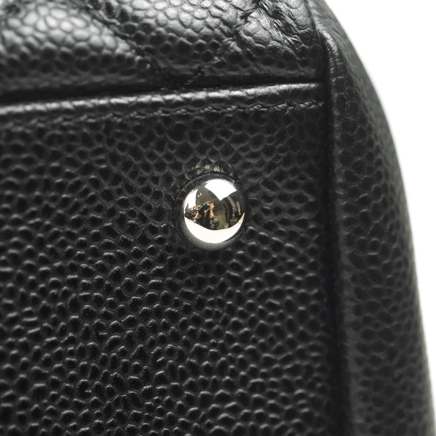 Chanel Quilted Large Just Mademoiselle Black Caviar Silver Hardware