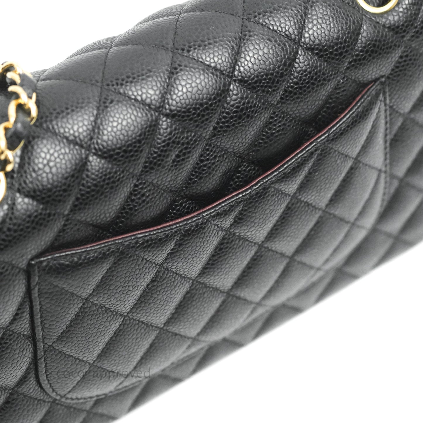 Chanel Classic M/L Medium Double Flap Black Caviar Gold Hardware