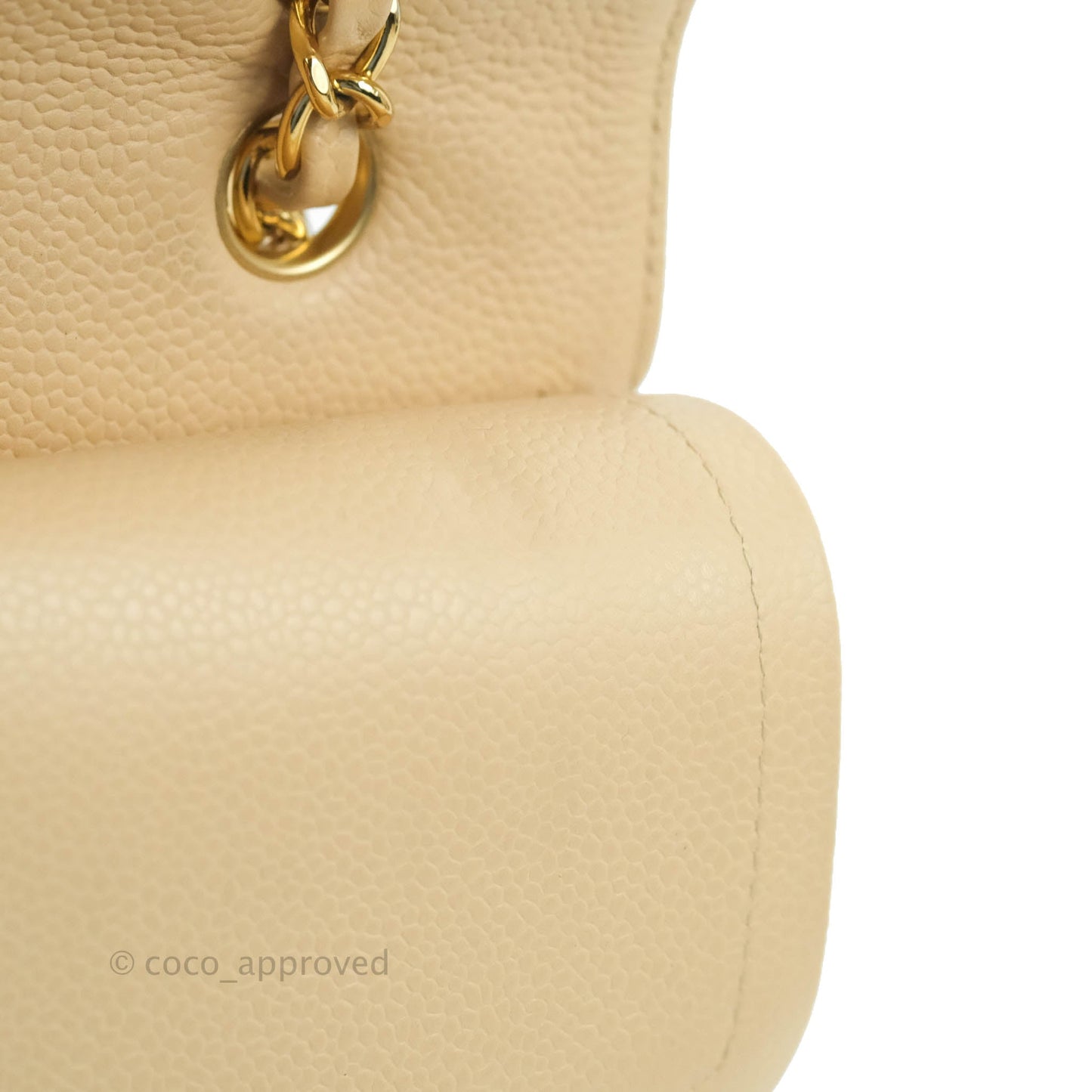 Chanel Classic M/L Medium Double Flap Bag Beige Caviar Gold Hardware