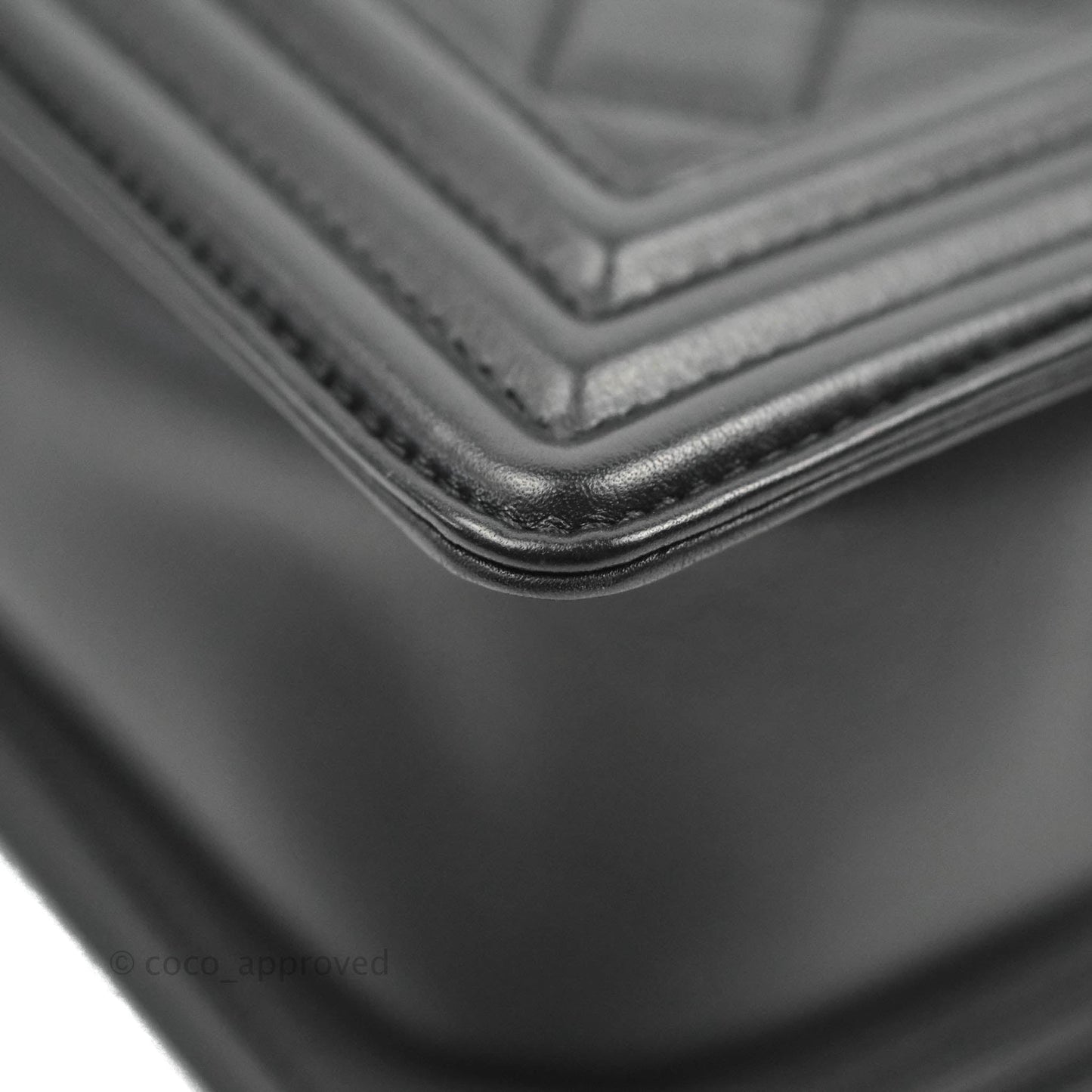 Chanel Quilted Medium Boy Black Calfskin Ruthenium Hardware