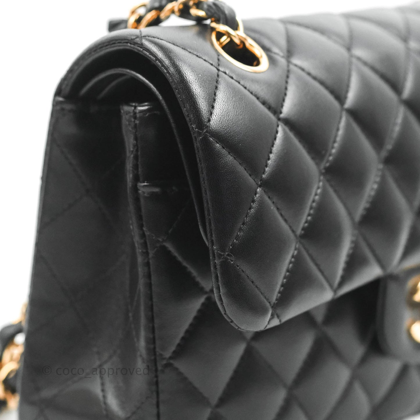 Chanel Small Classic Quilted Flap Black Lambskin Rose Gold Hardware