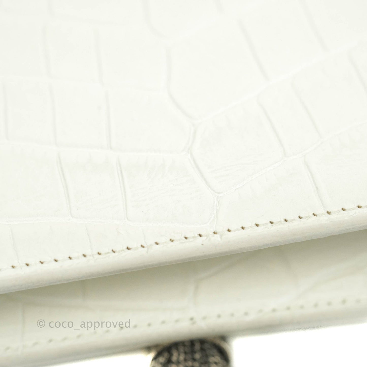 Saint Laurent Kate Tassel WOC White Silver Hardware