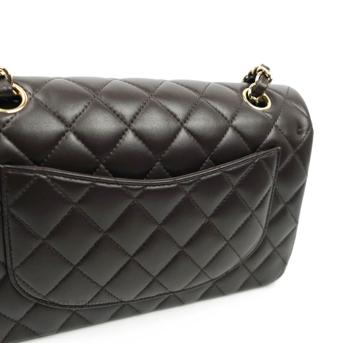 Chanel Classic Small S/M Lambskin Chocolate Brown Gold Hardware