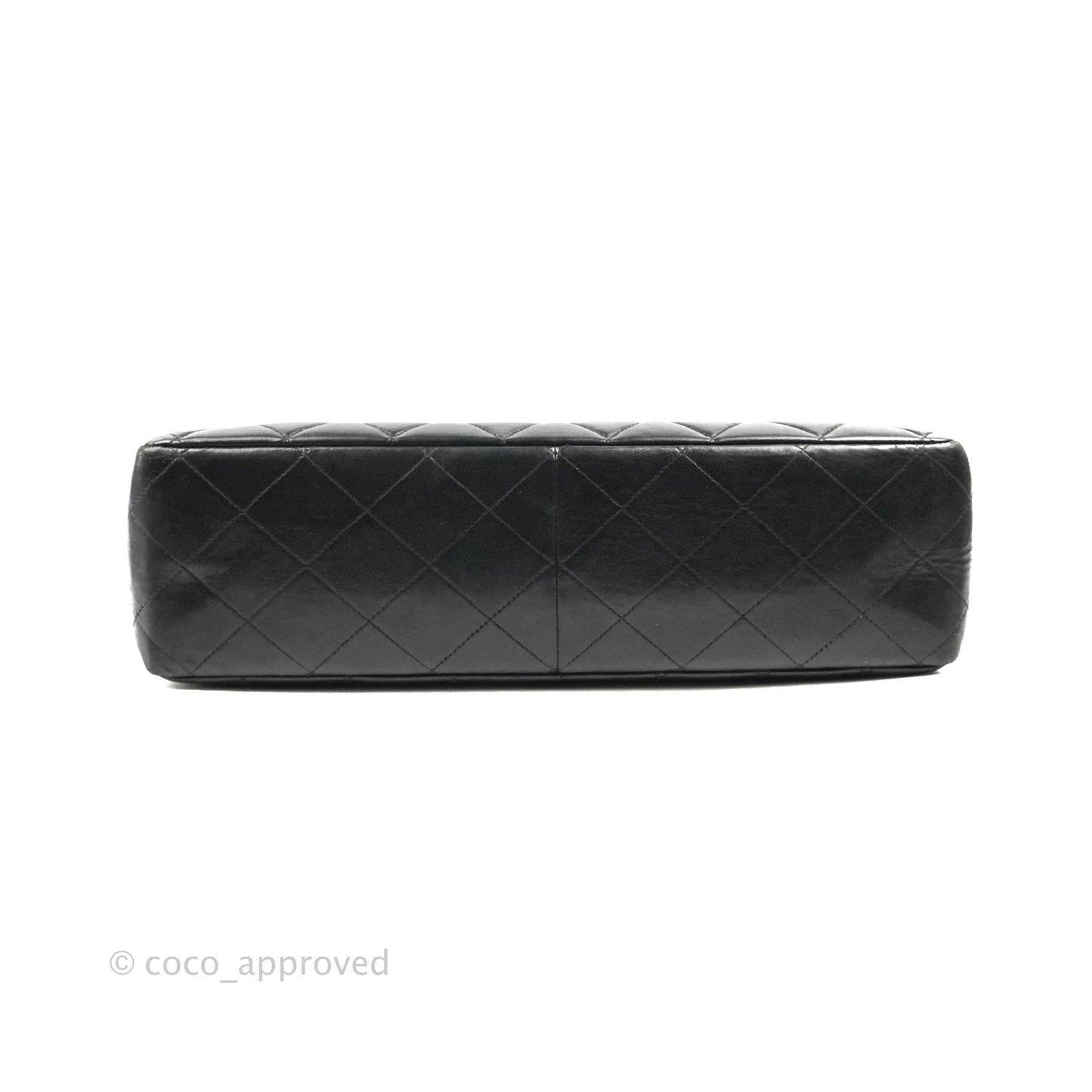 Chanel Vintage Jumbo Single Flap Black Lambskin 24K Gold Hardware