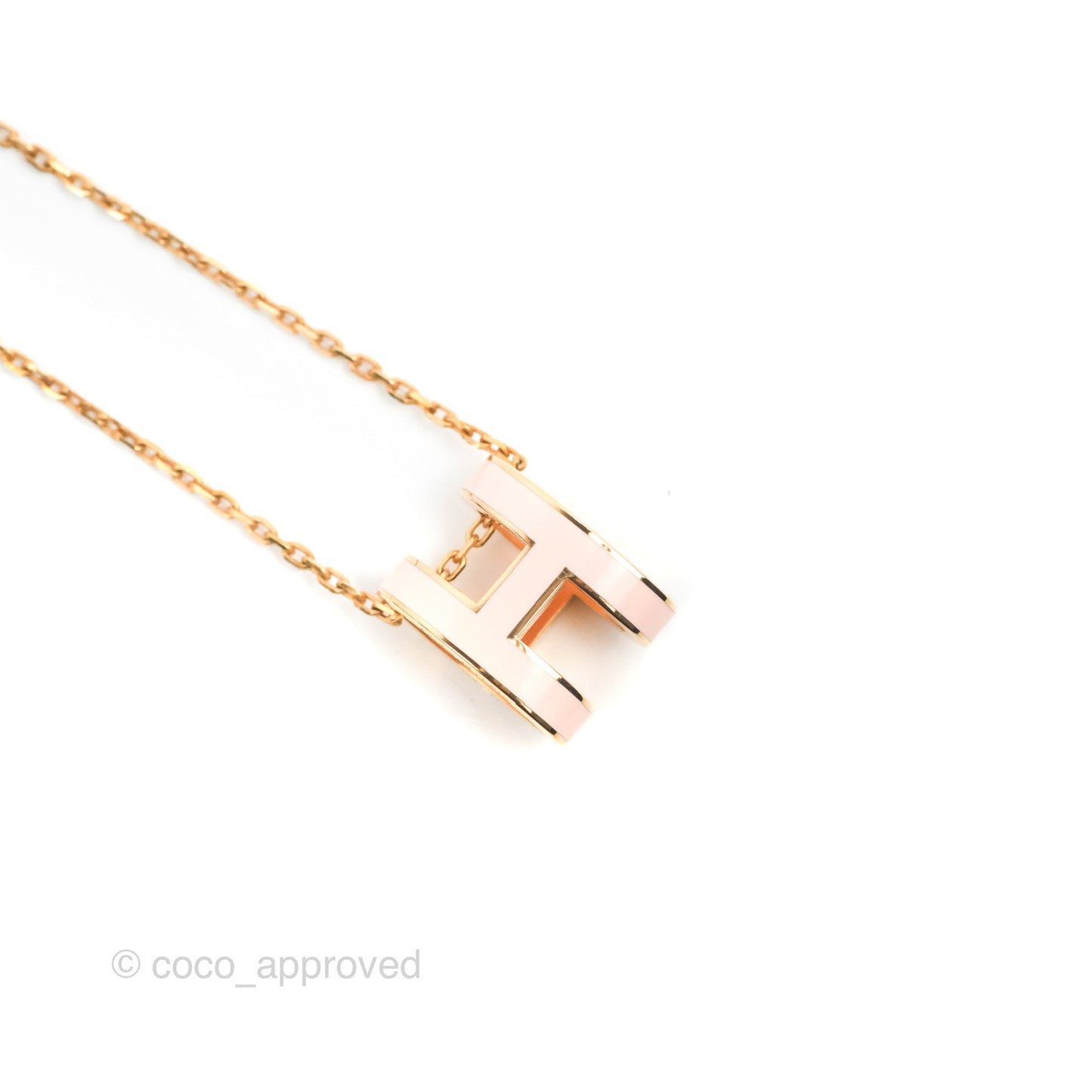 Hermès Pop H Pendant Necklace Rose Dragee Rose Gold Hardware