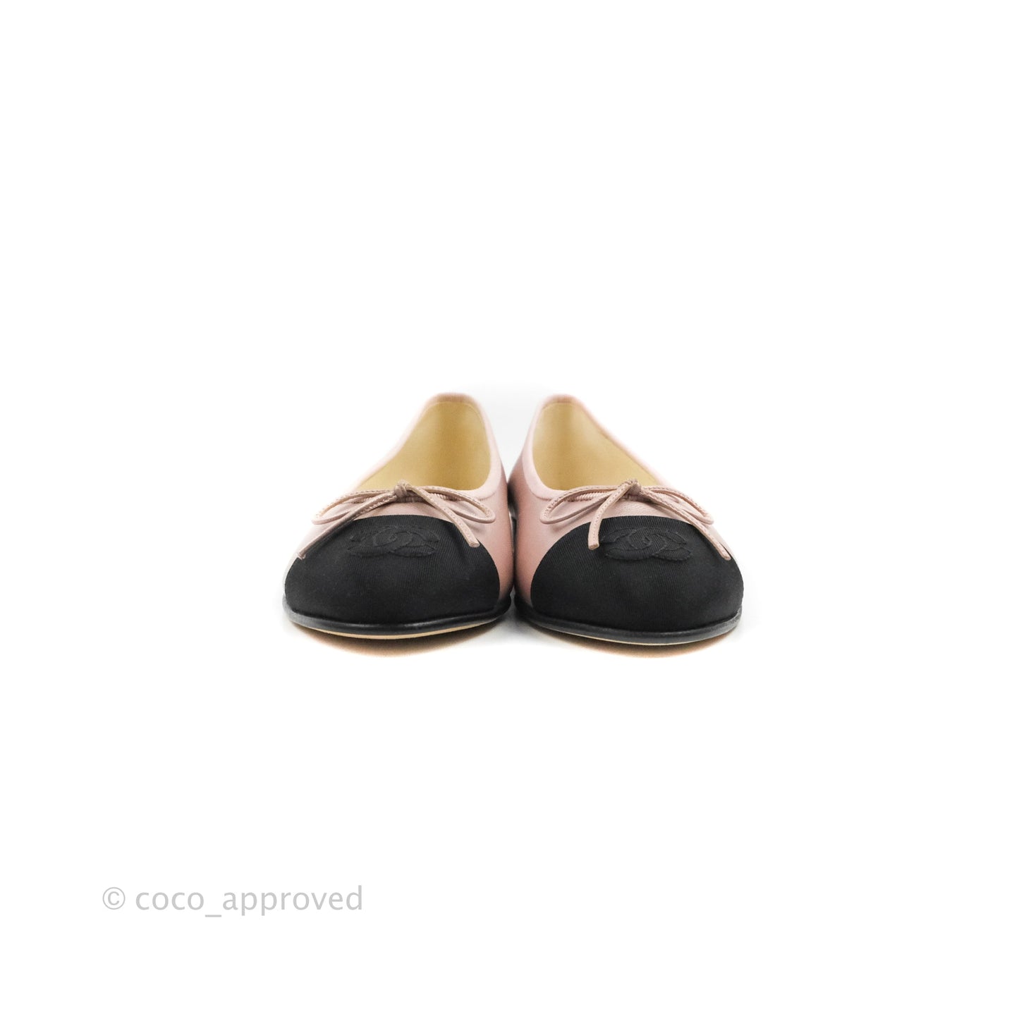 Chanel Ballerina Flats Pink Black Size 36