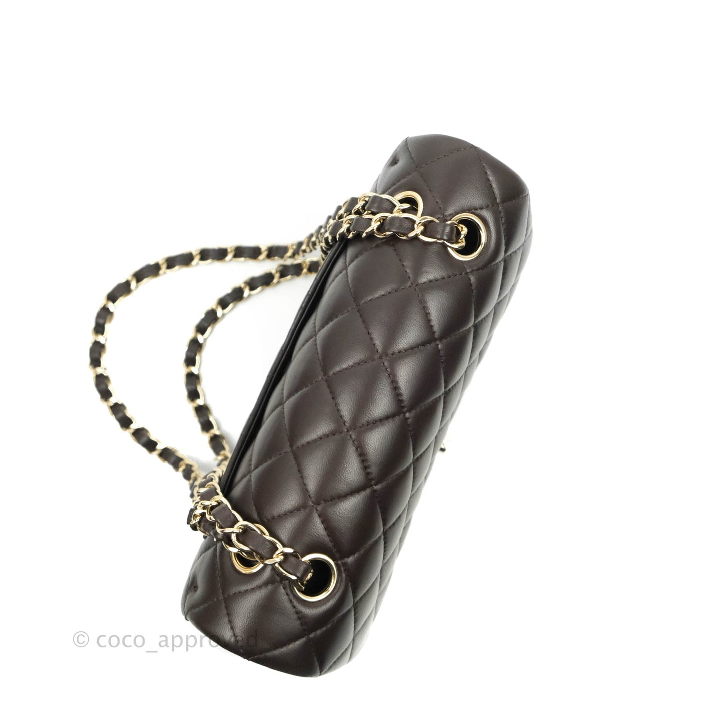 Chanel Classic Small S/M Lambskin Chocolate Brown Gold Hardware