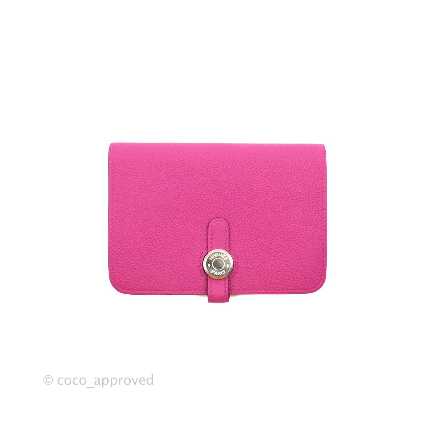 Hermes Dogon Compact wallet Rose Pourpre Silver Hardware