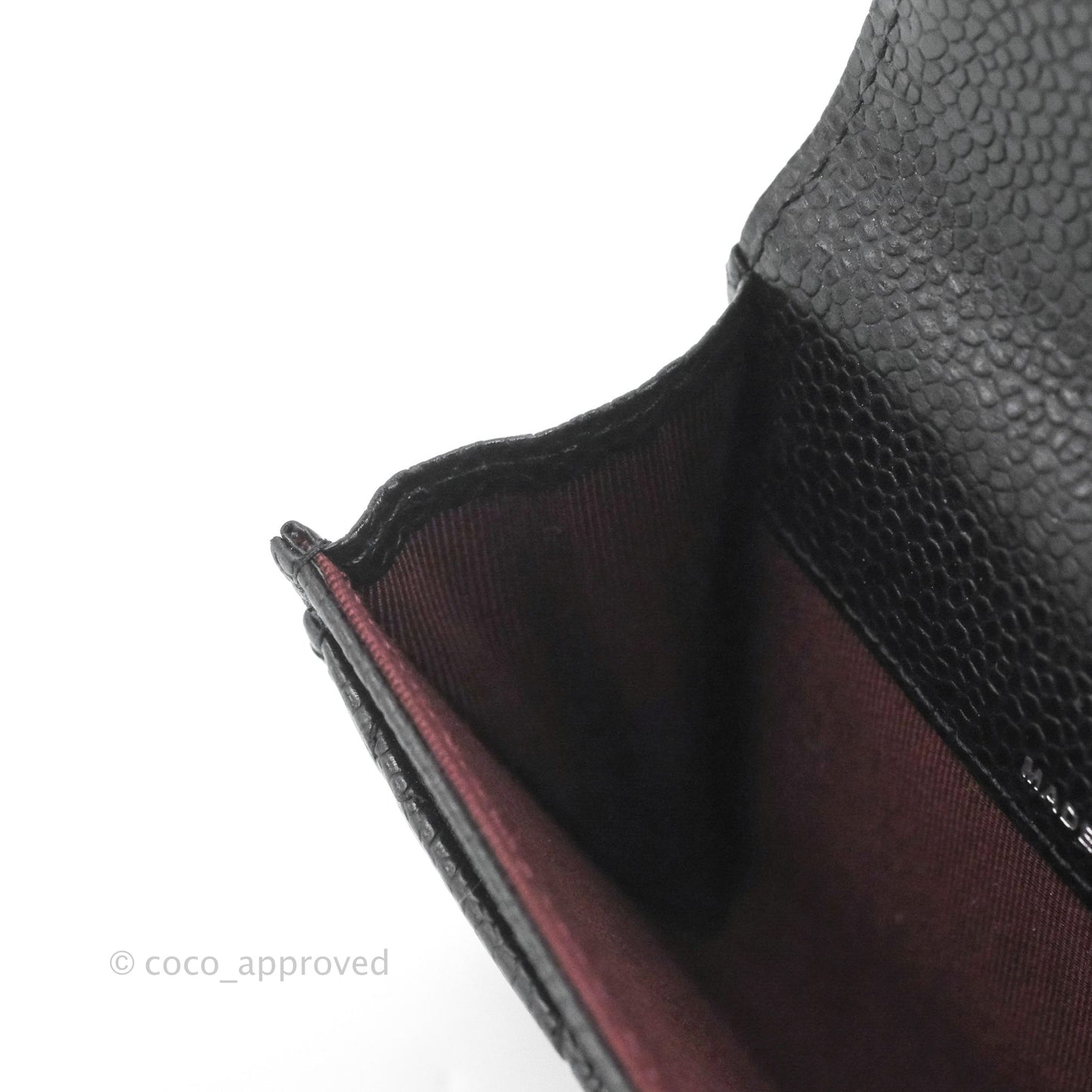 Chanel Quilted Flap Card Holder Black Caviar Silver Hardware