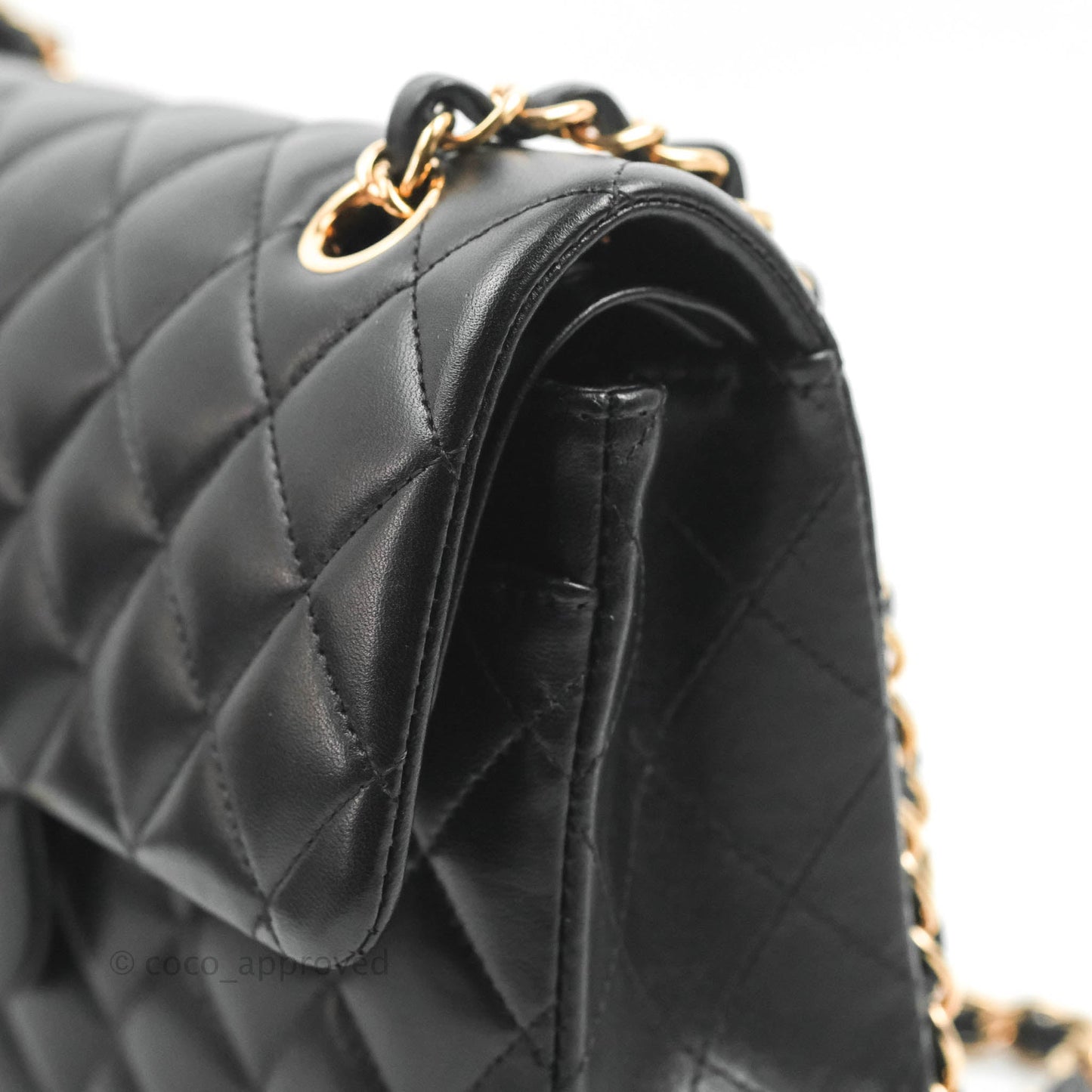 Chanel Small Classic Quilted Flap Black Lambskin Rose Gold Hardware