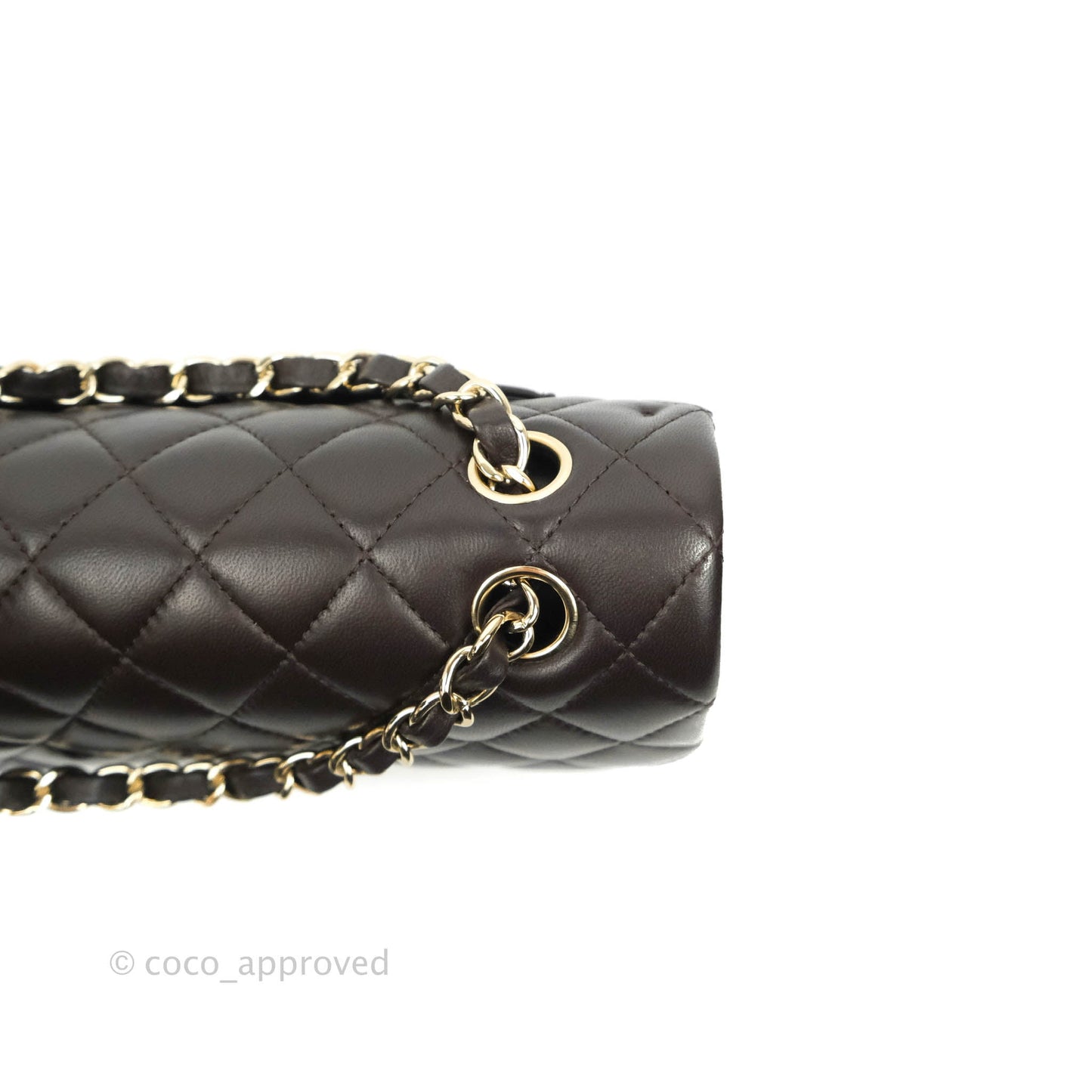 Chanel Classic Small S/M Lambskin Chocolate Brown Gold Hardware