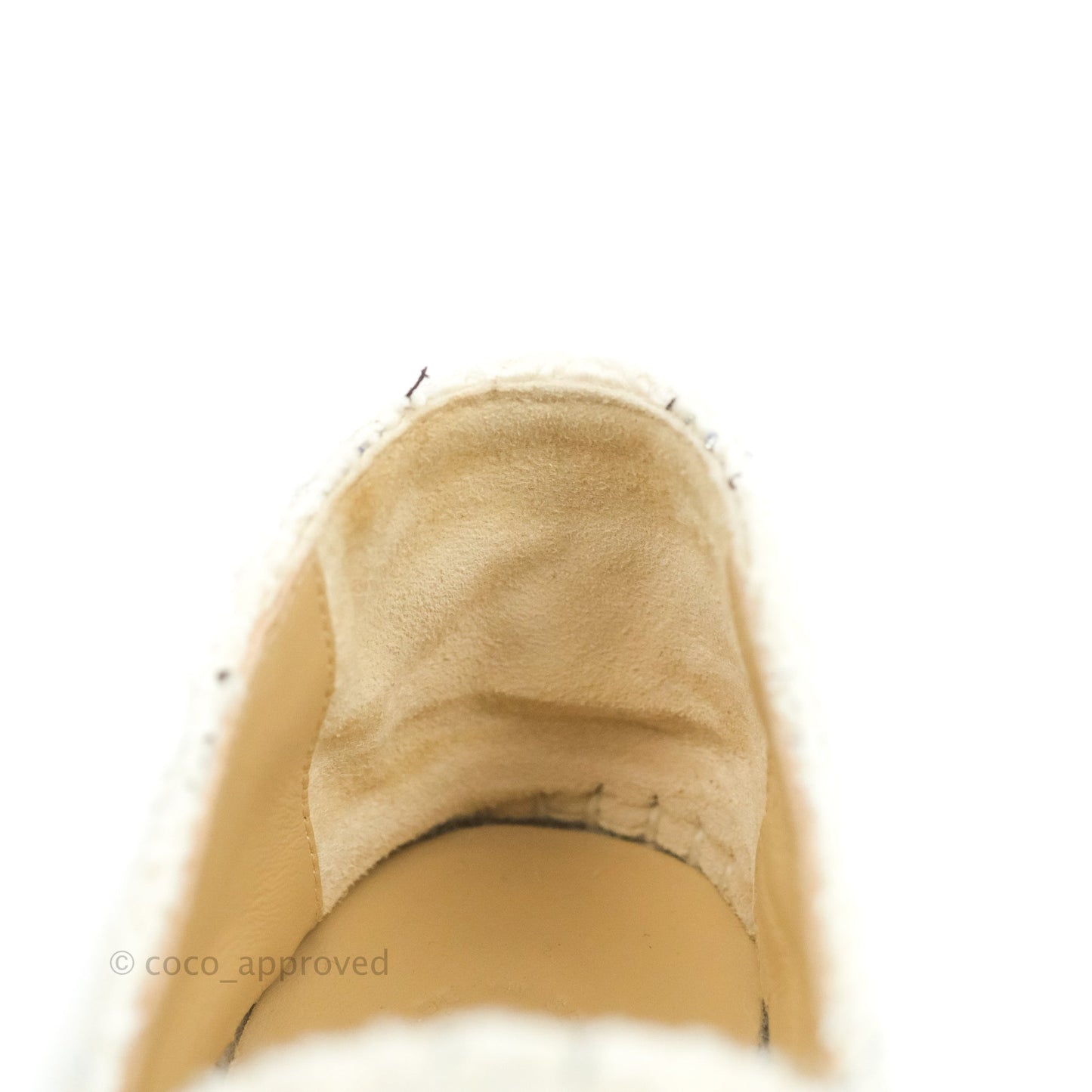 Chanel Espadrille Ivory White Tweed Size 36