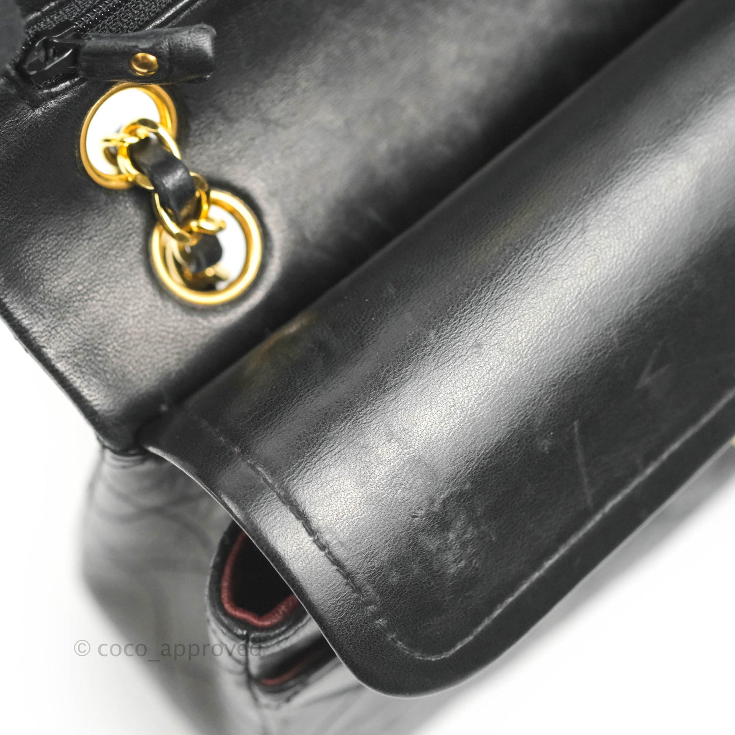 Chanel Vintage Classic S/M Small Double Flap Bag Black Lambskin 24K Gold Hardware