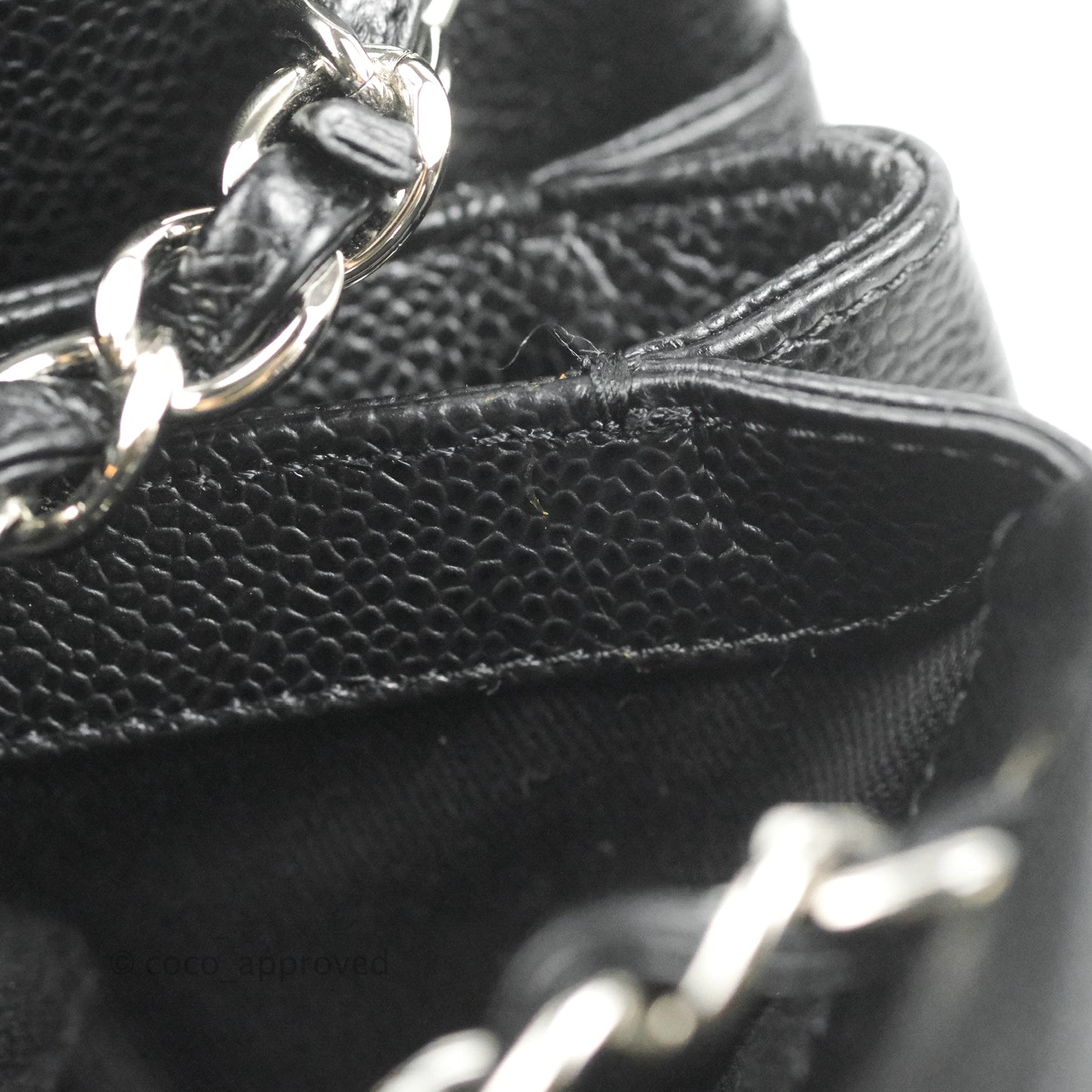 Chanel Quilted Large Just Mademoiselle Black Caviar Silver Hardware
