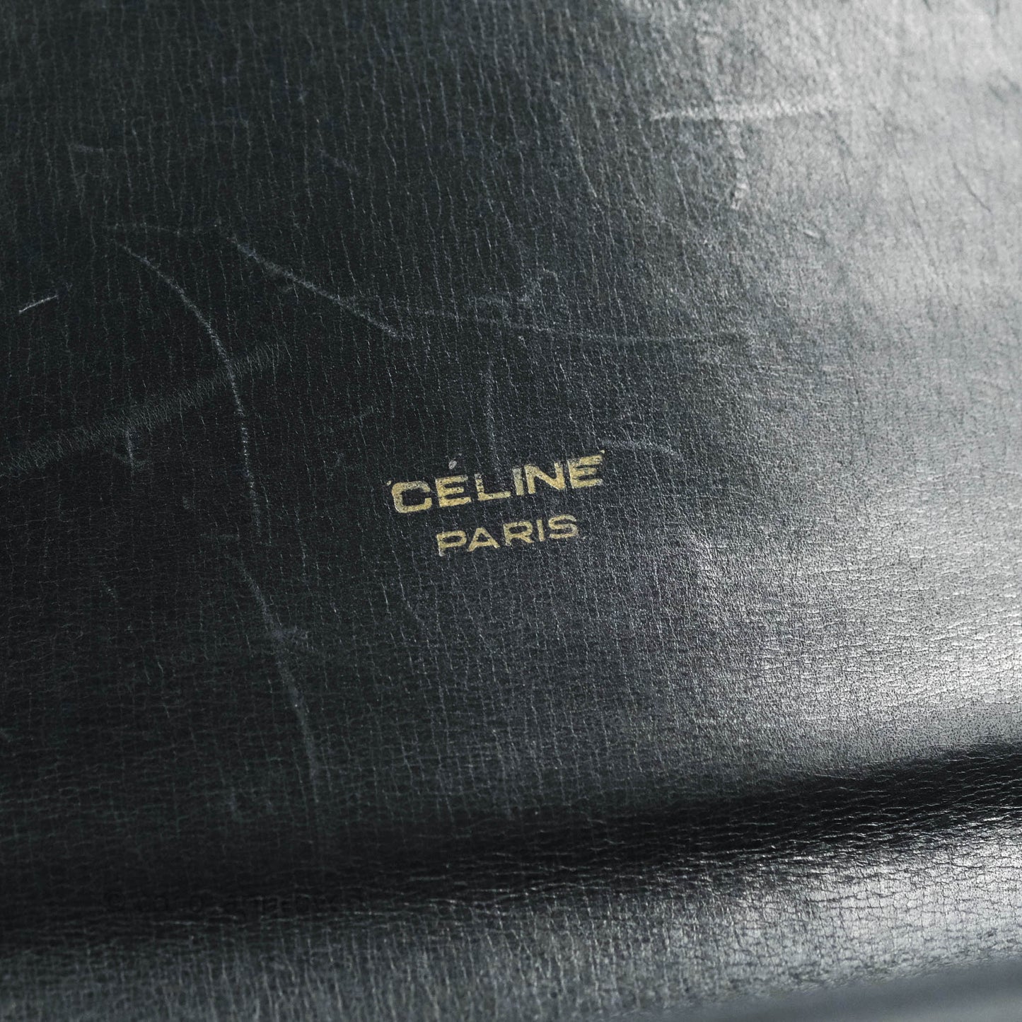 Celine Macadam Horse Carriage Bag Navy Gold Hardware