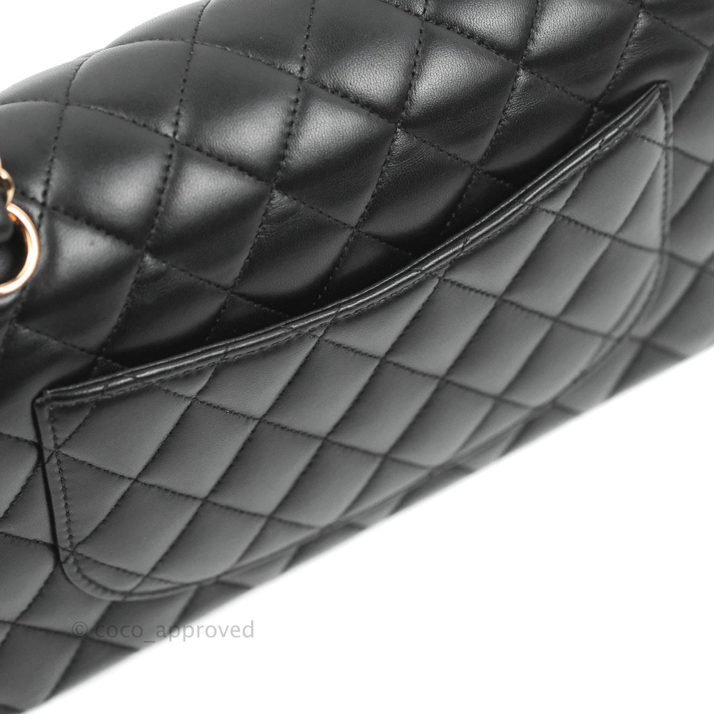 Chanel Small Classic Quilted Flap Black Lambskin Rose Gold Hardware